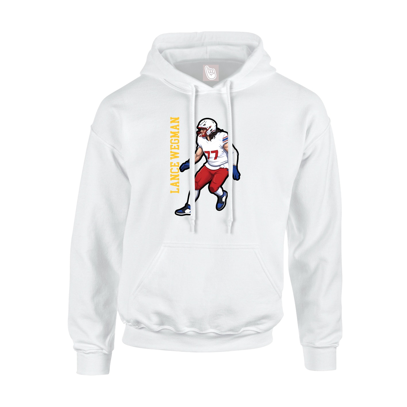 Youth Hoodie — Name Vertical in White