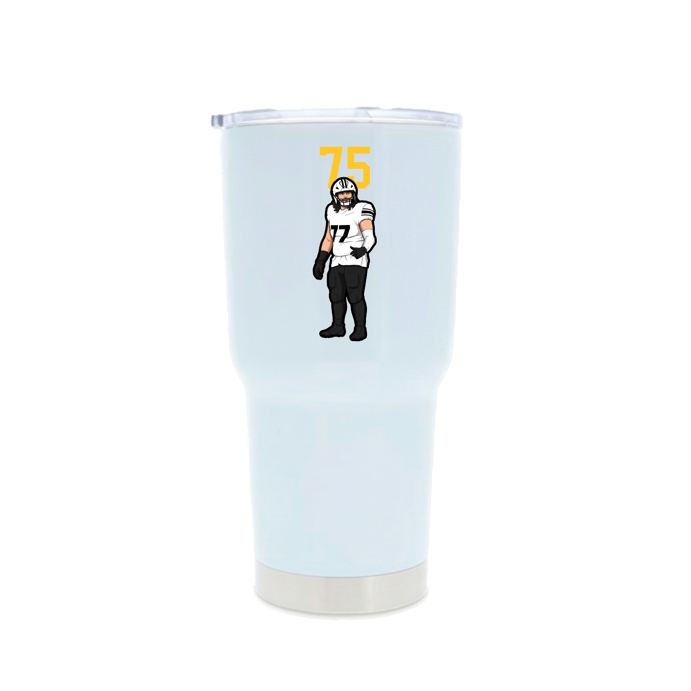 30oz Stainless Steel Tumbler — Number Top in White