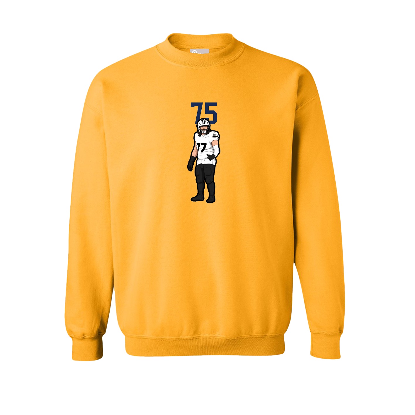 Fleece Crew — Number Top in Gold