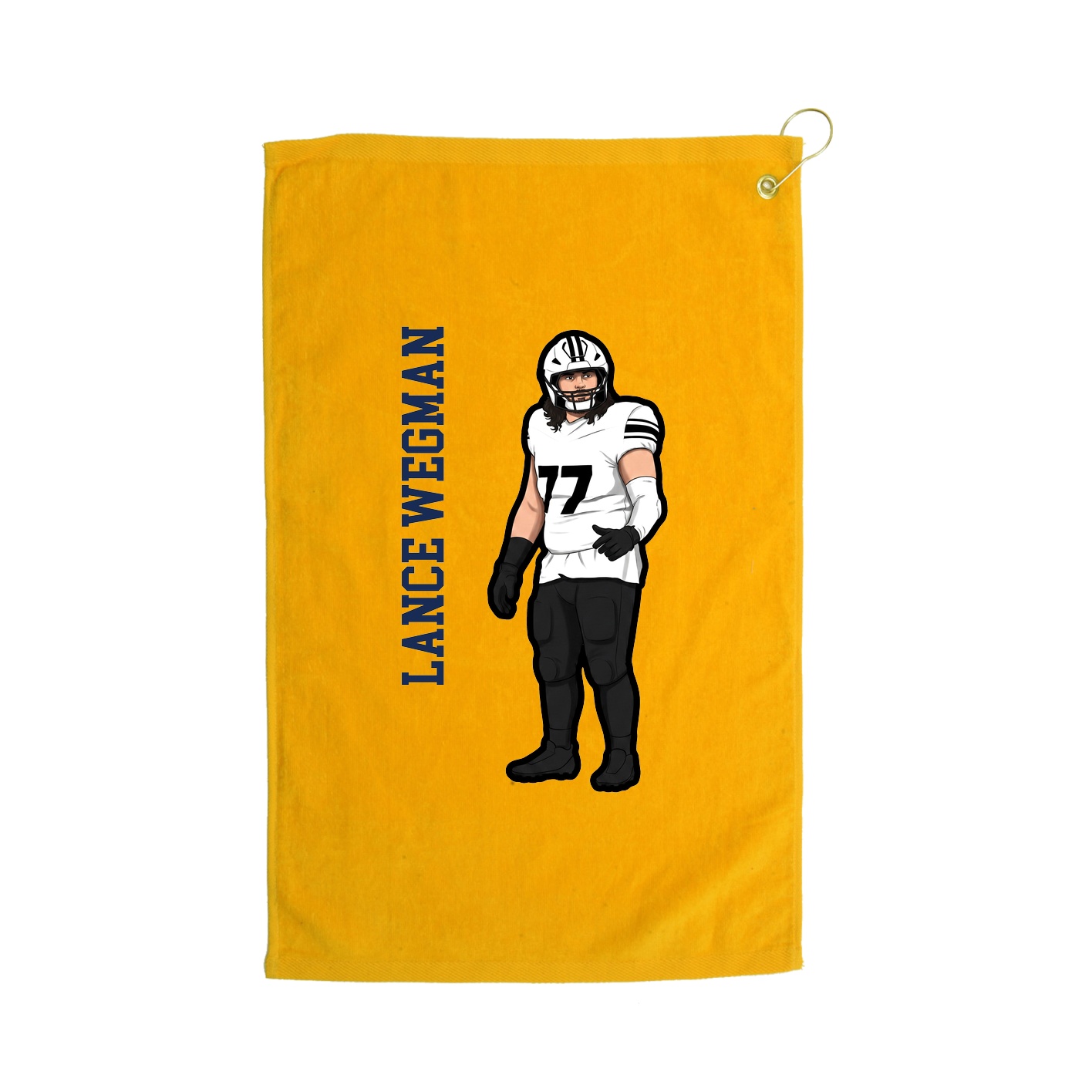 Golf Towel — Name Vertical in Gold