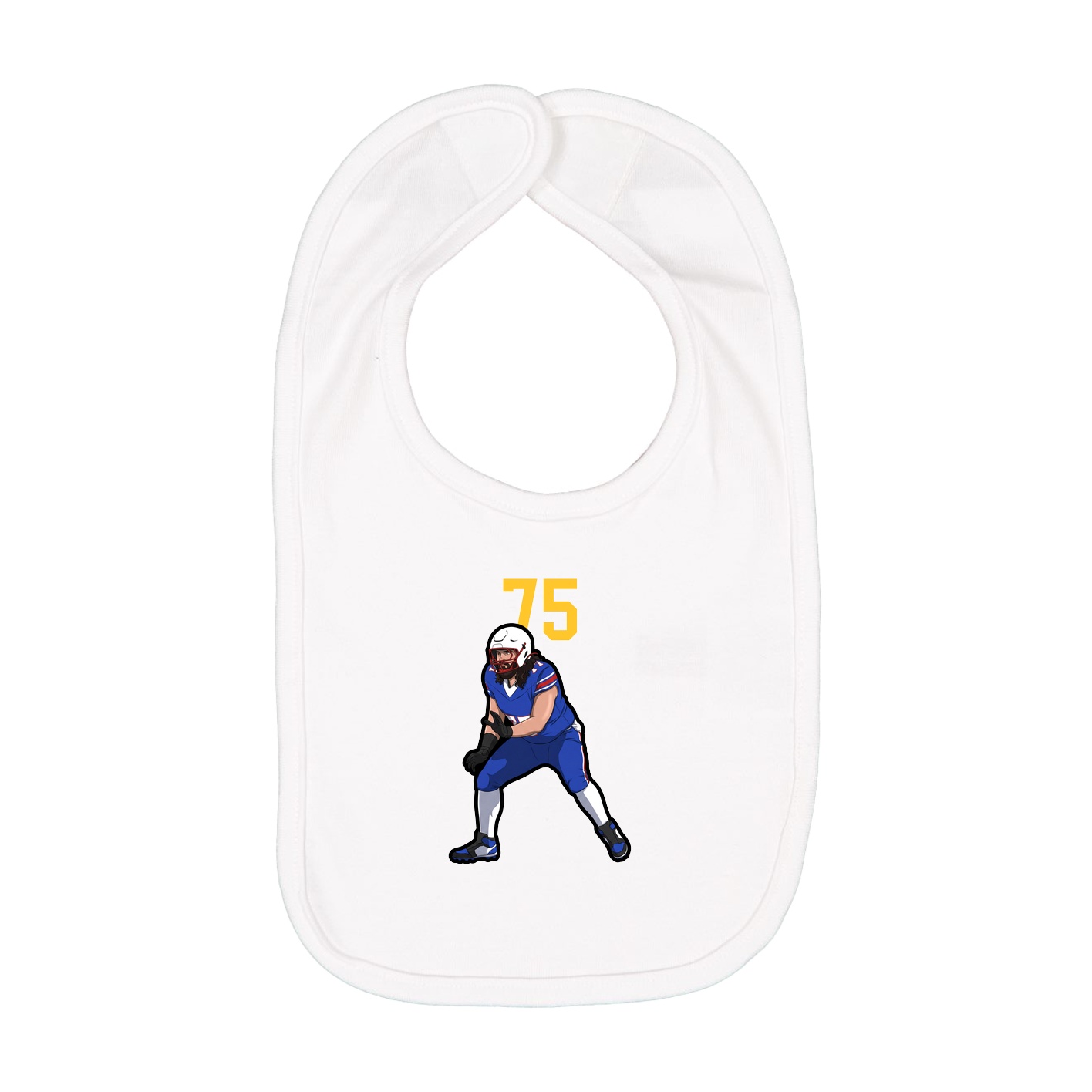 Infant Bib — Number Top in White