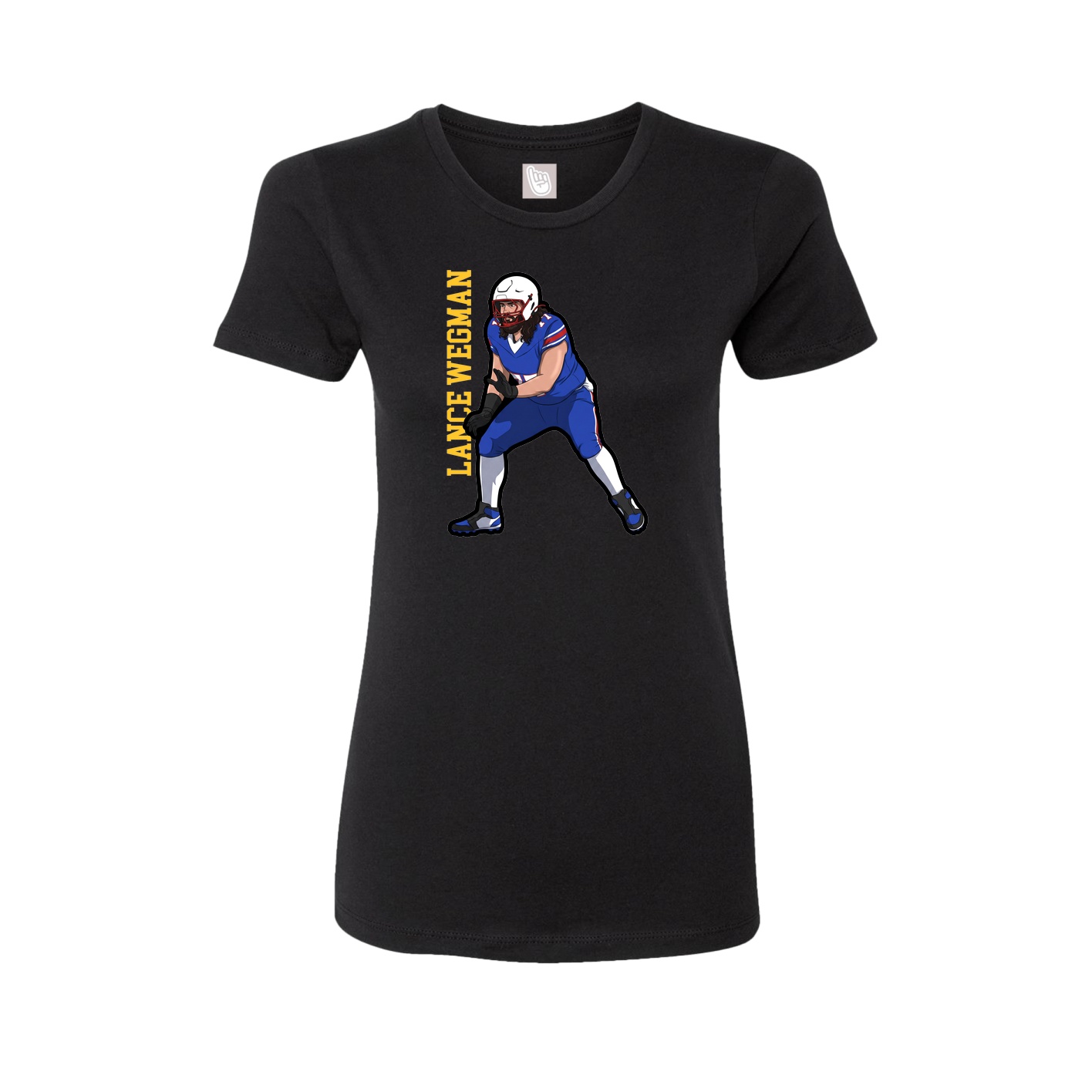 Womens Tee — Name Vertical in Black