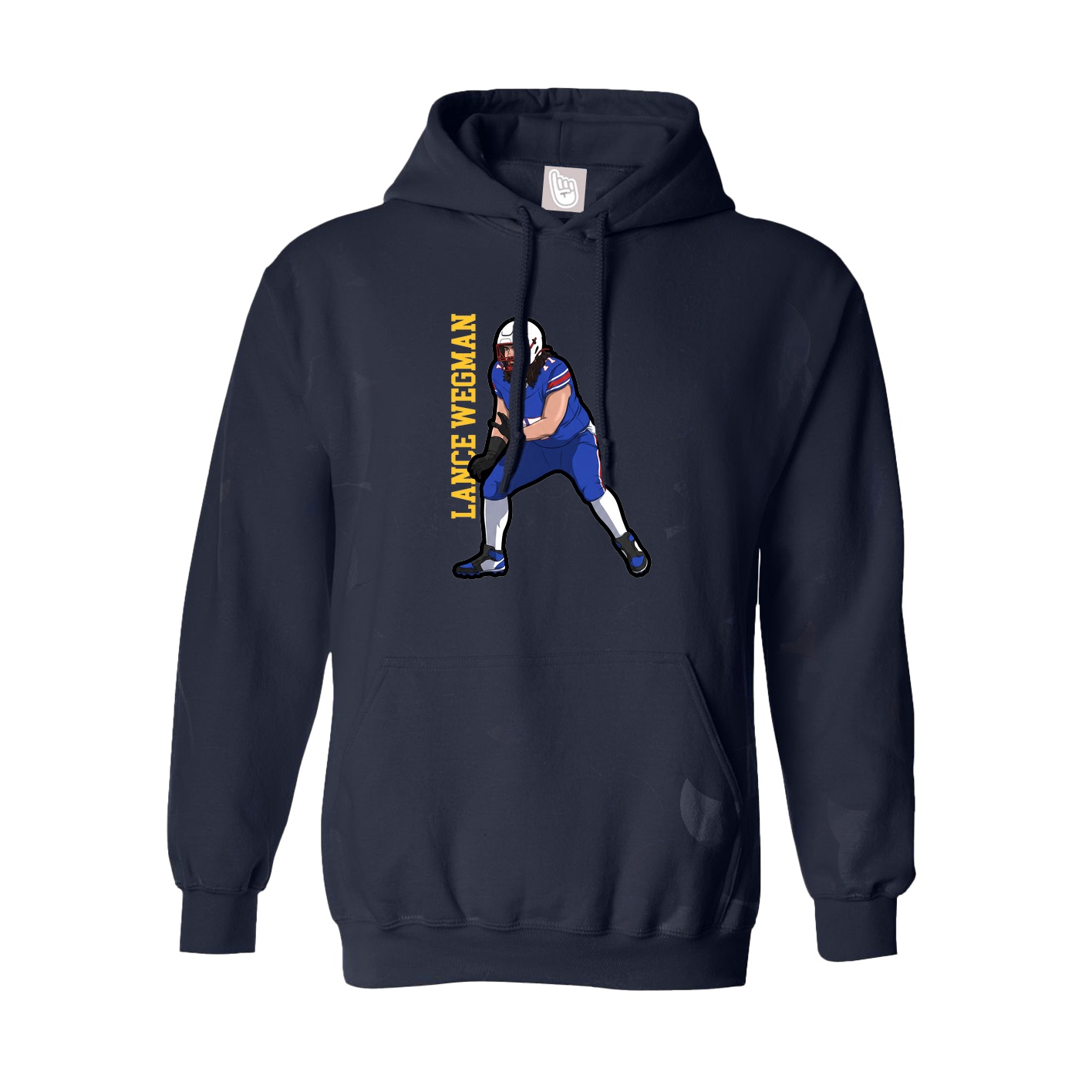 Hoodie — Name Vertical in Navy