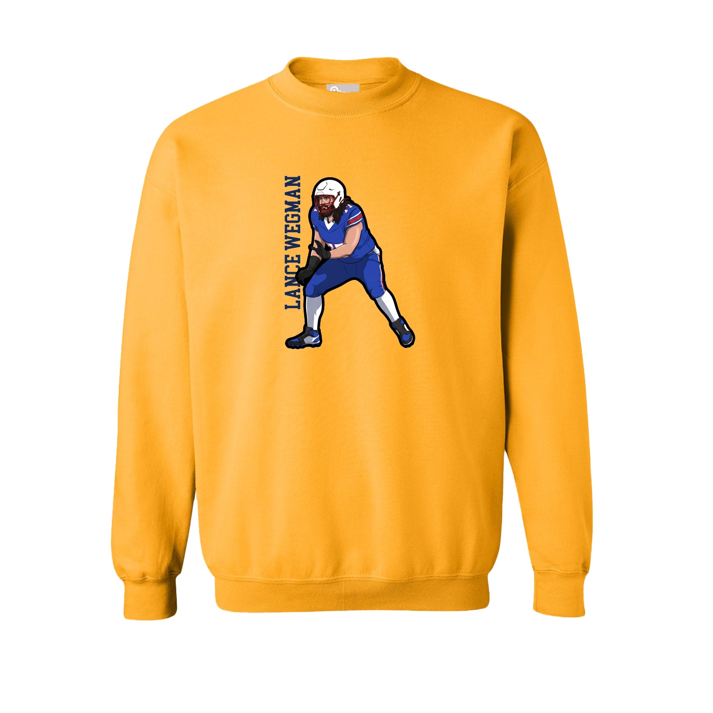 Fleece Crew — Name Vertical in Gold