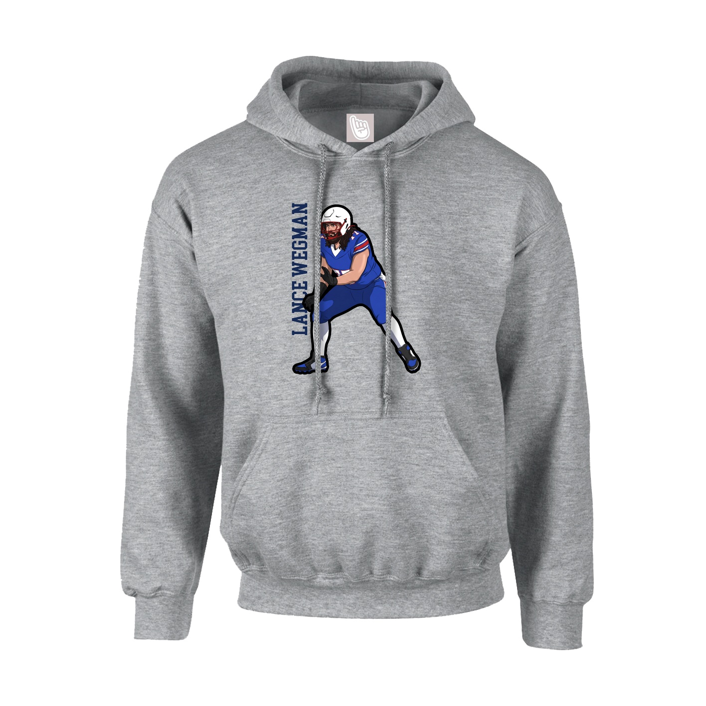 Youth Hoodie — Name Vertical in Grey