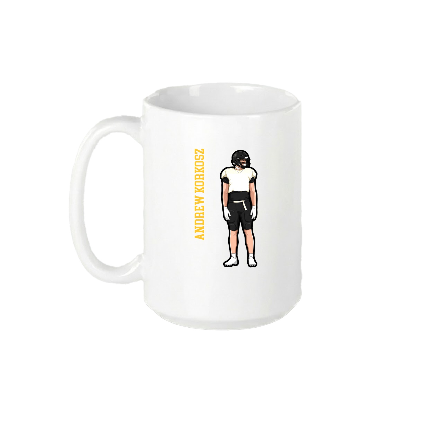 15oz Coffee Mug — Name Vertical in White