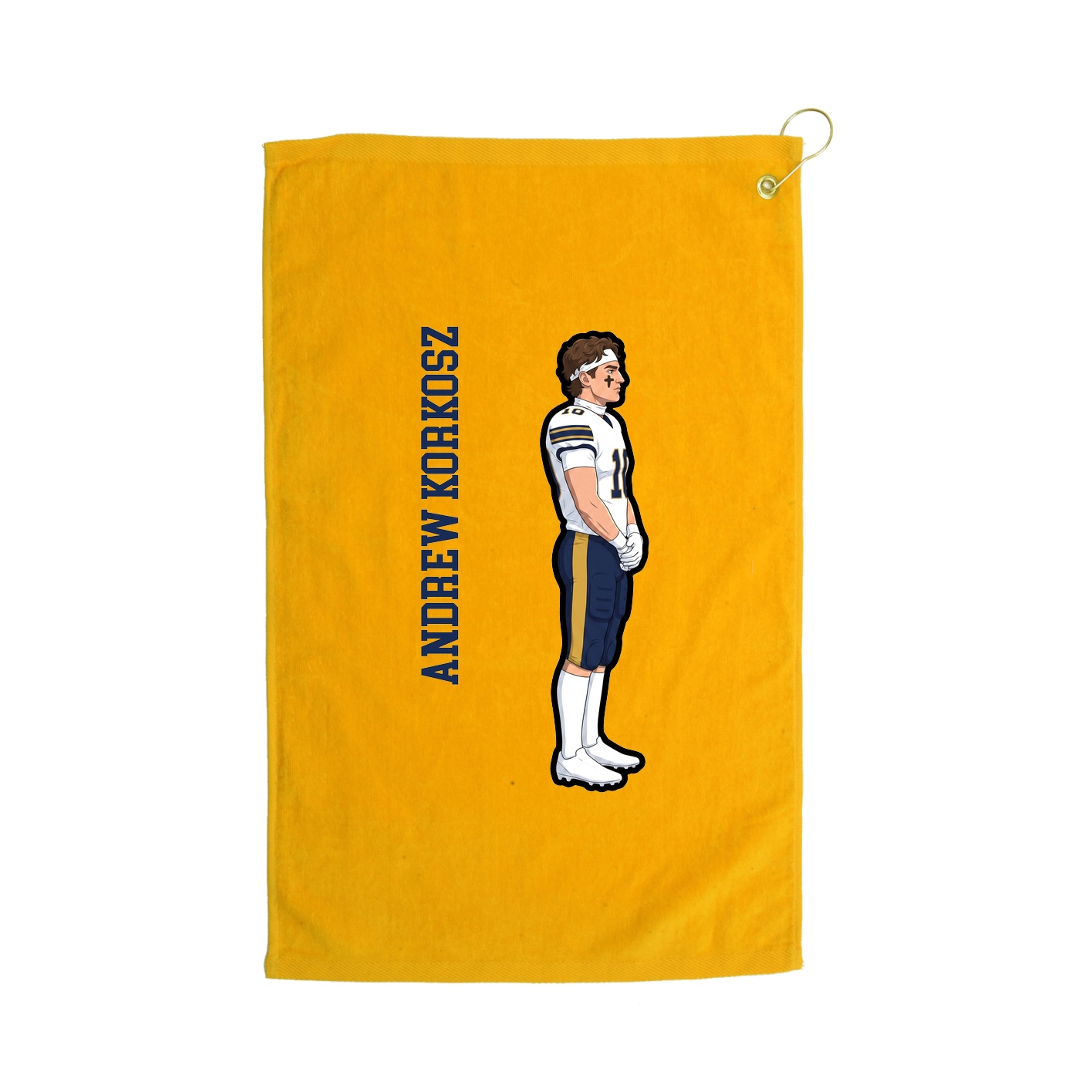 Golf Towel — Name Vertical in Gold