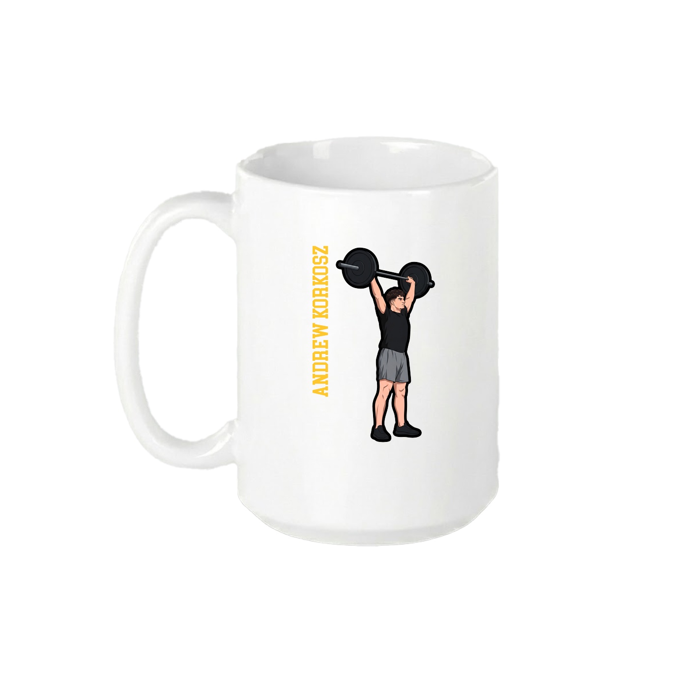 15oz Coffee Mug — Name Vertical in White