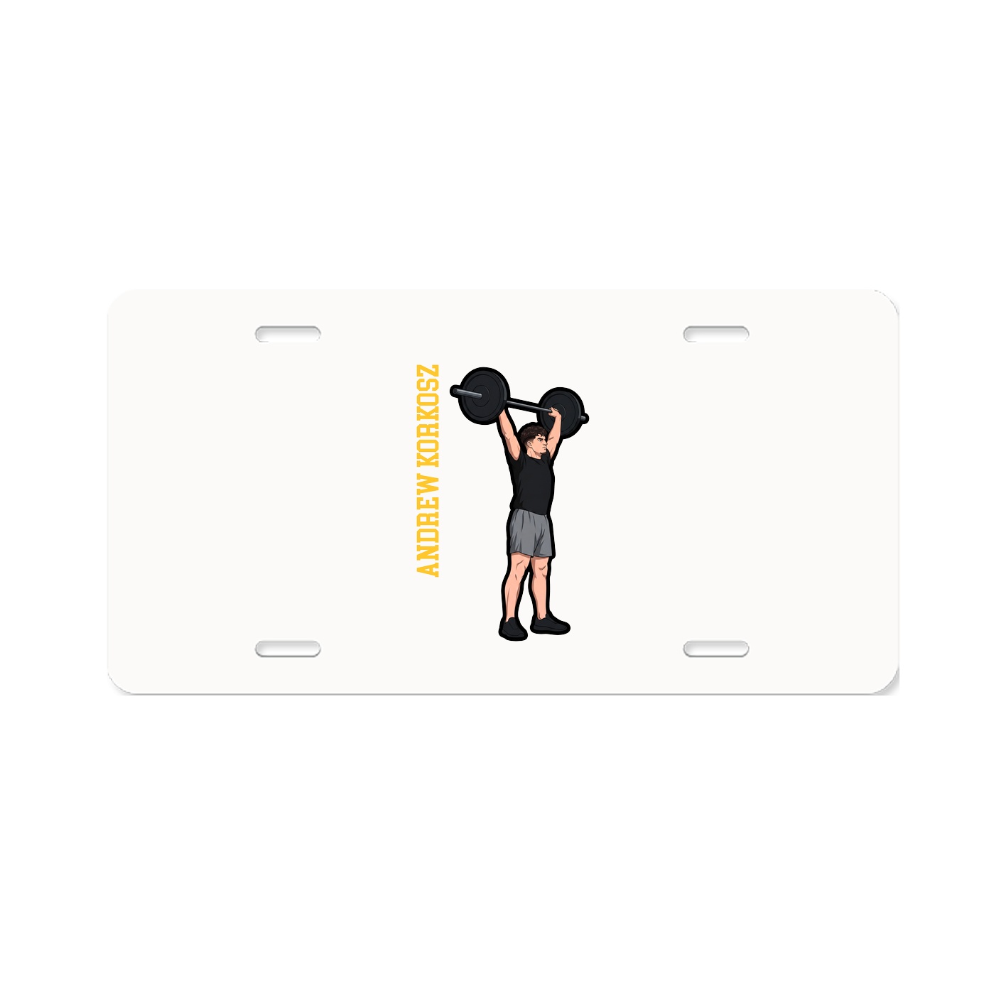 License Plate — Name Vertical in Classic