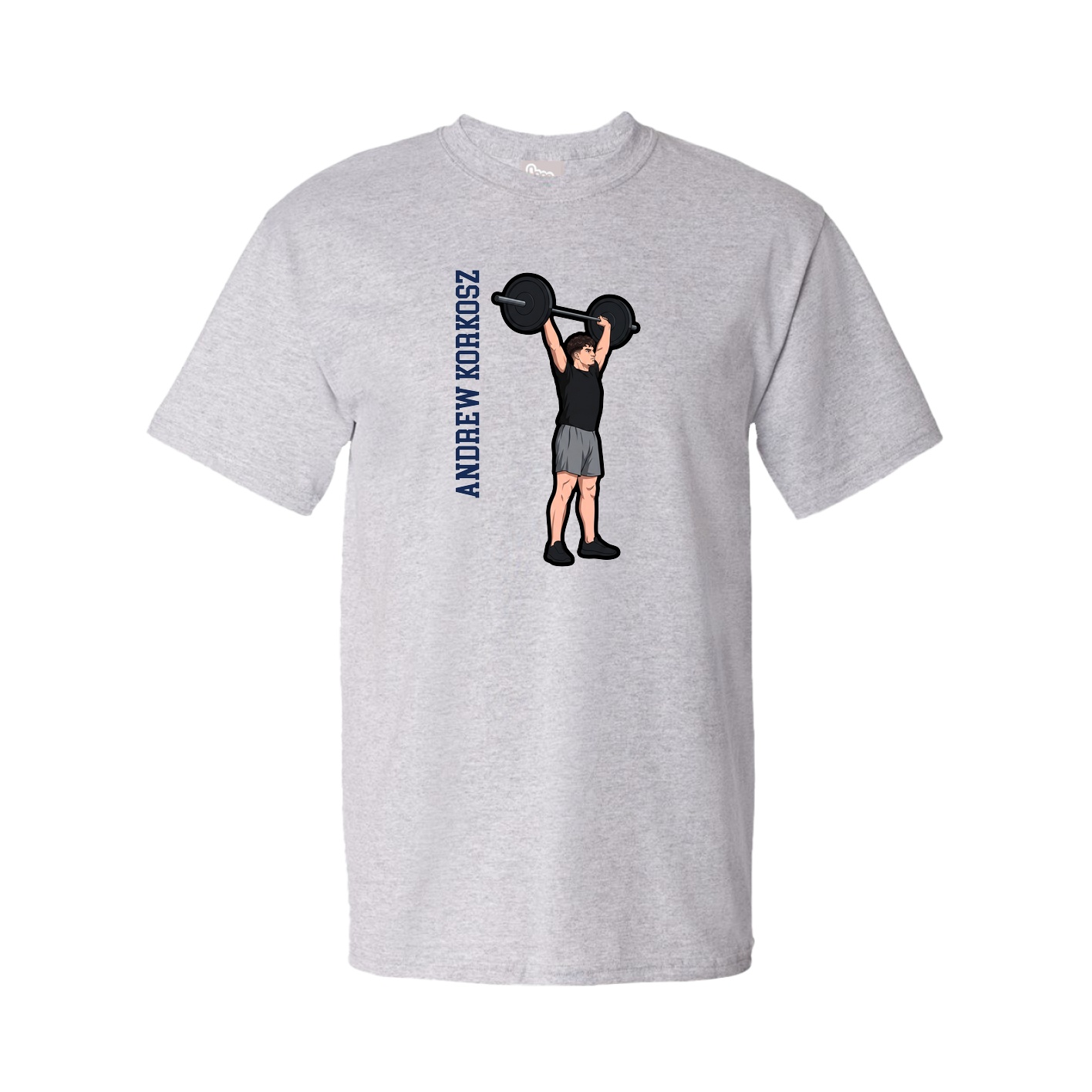 Youth Tee — Name Vertical in Grey