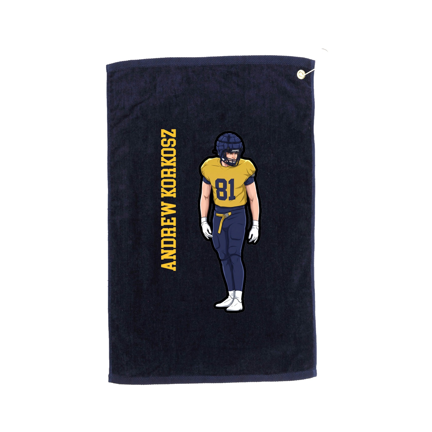 Golf Towel — Name Vertical in Navy