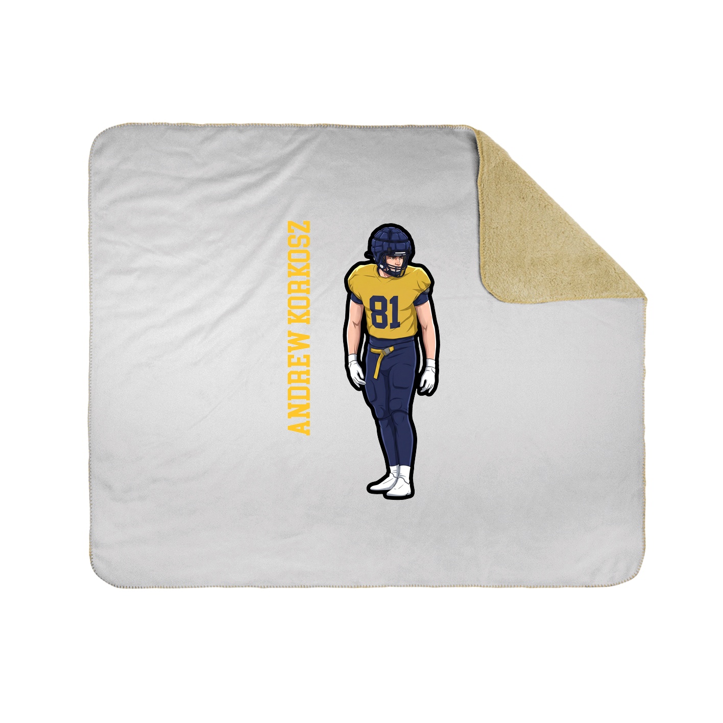 Throw Blanket — Name Vertical in White