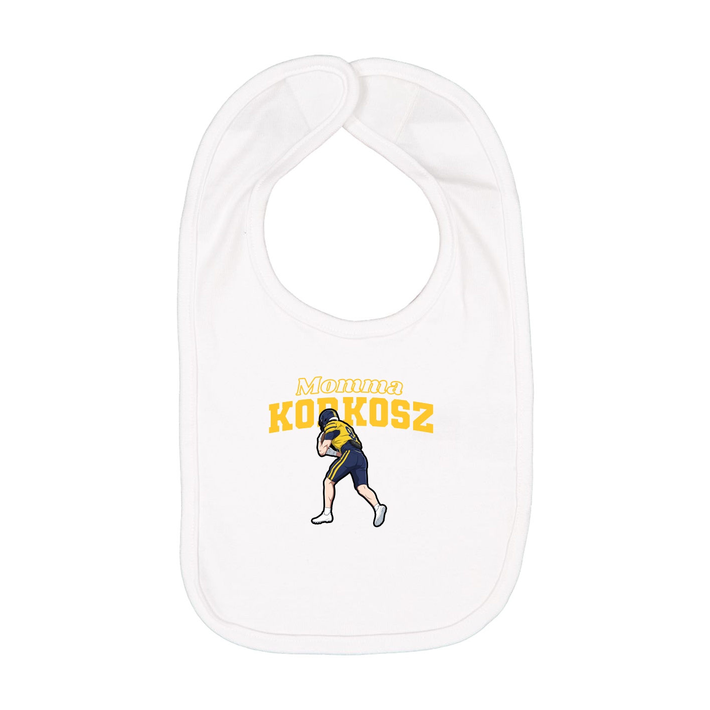 Infant Bib — Mothers Day Block in White