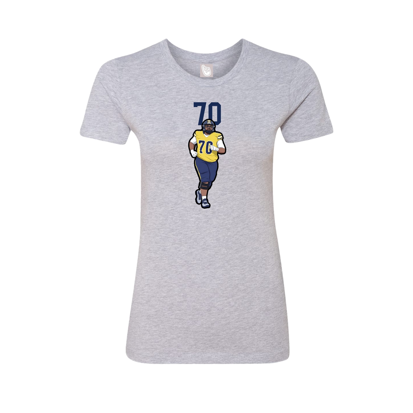 Fitted Women's Tee — Number Top in Grey