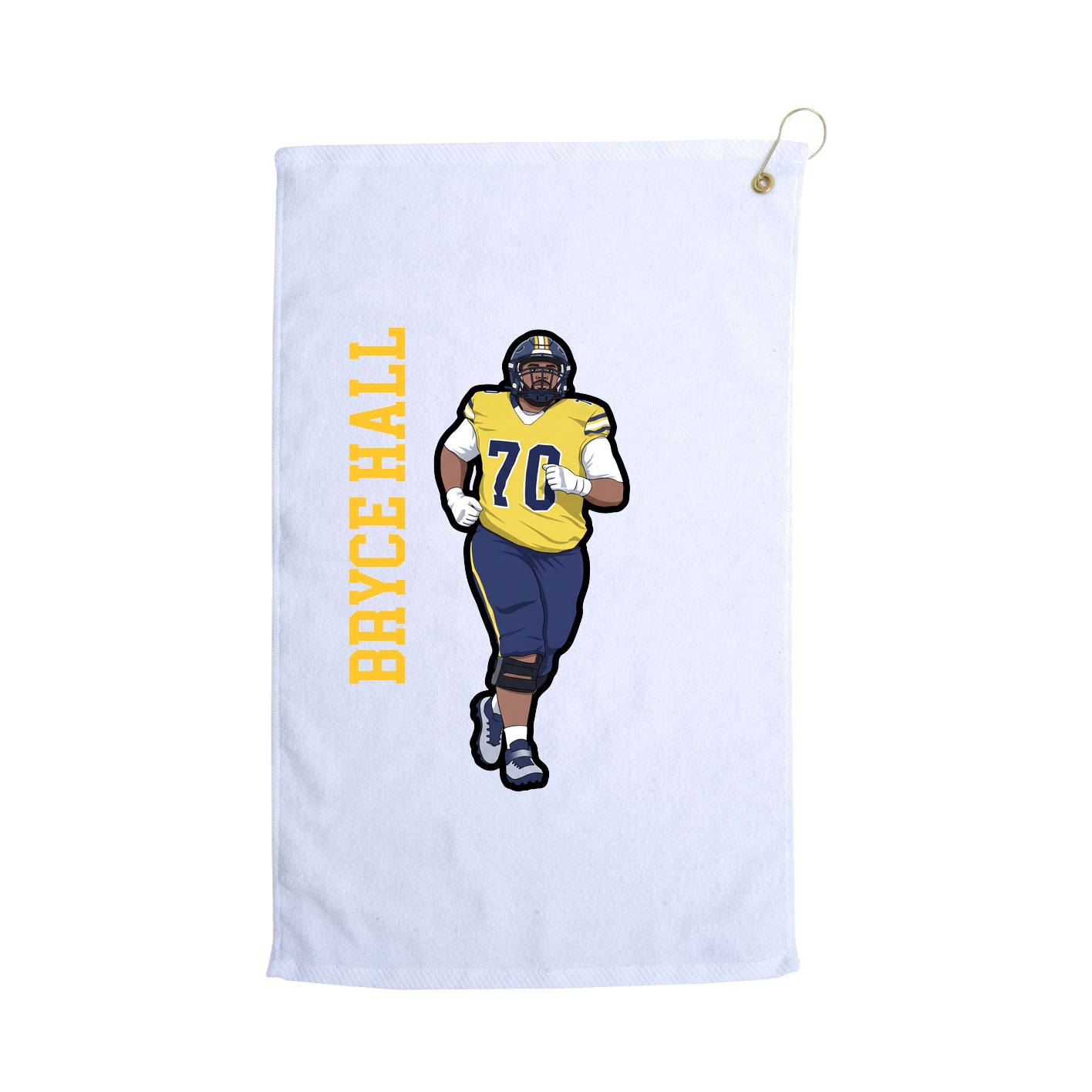 Golf Towel — Name Vertical in White