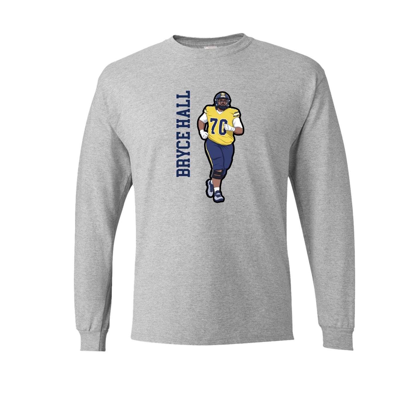 Long Sleeve Tee — Name Vertical in Grey