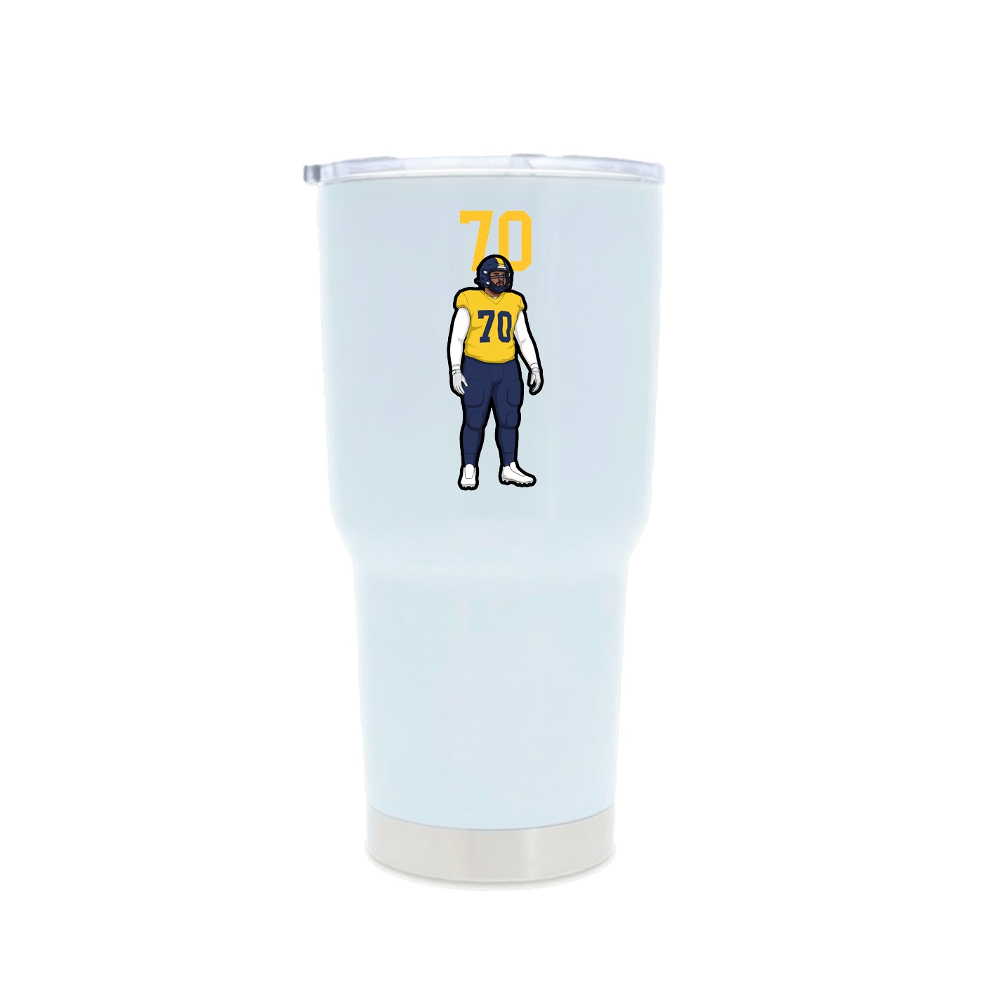 30oz Stainless Steel Tumbler — Number Top in White