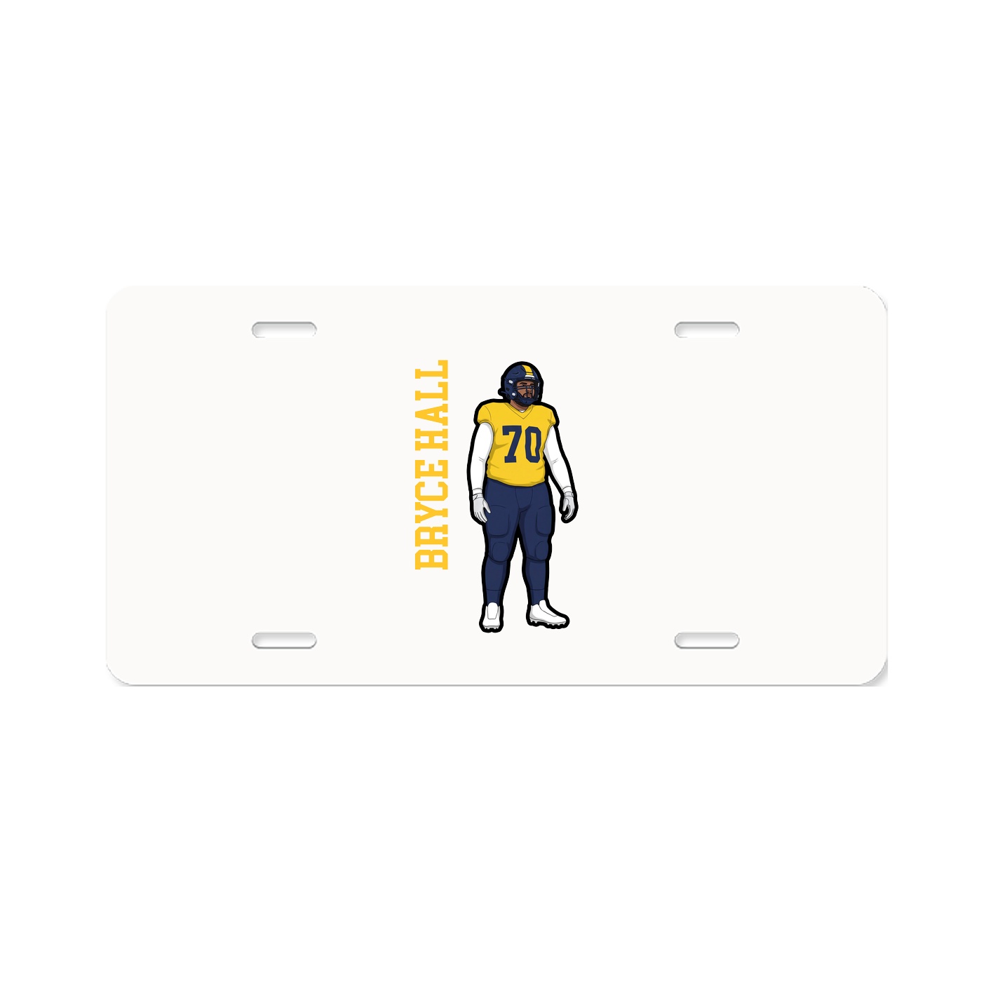 License Plate — Name Vertical in Classic