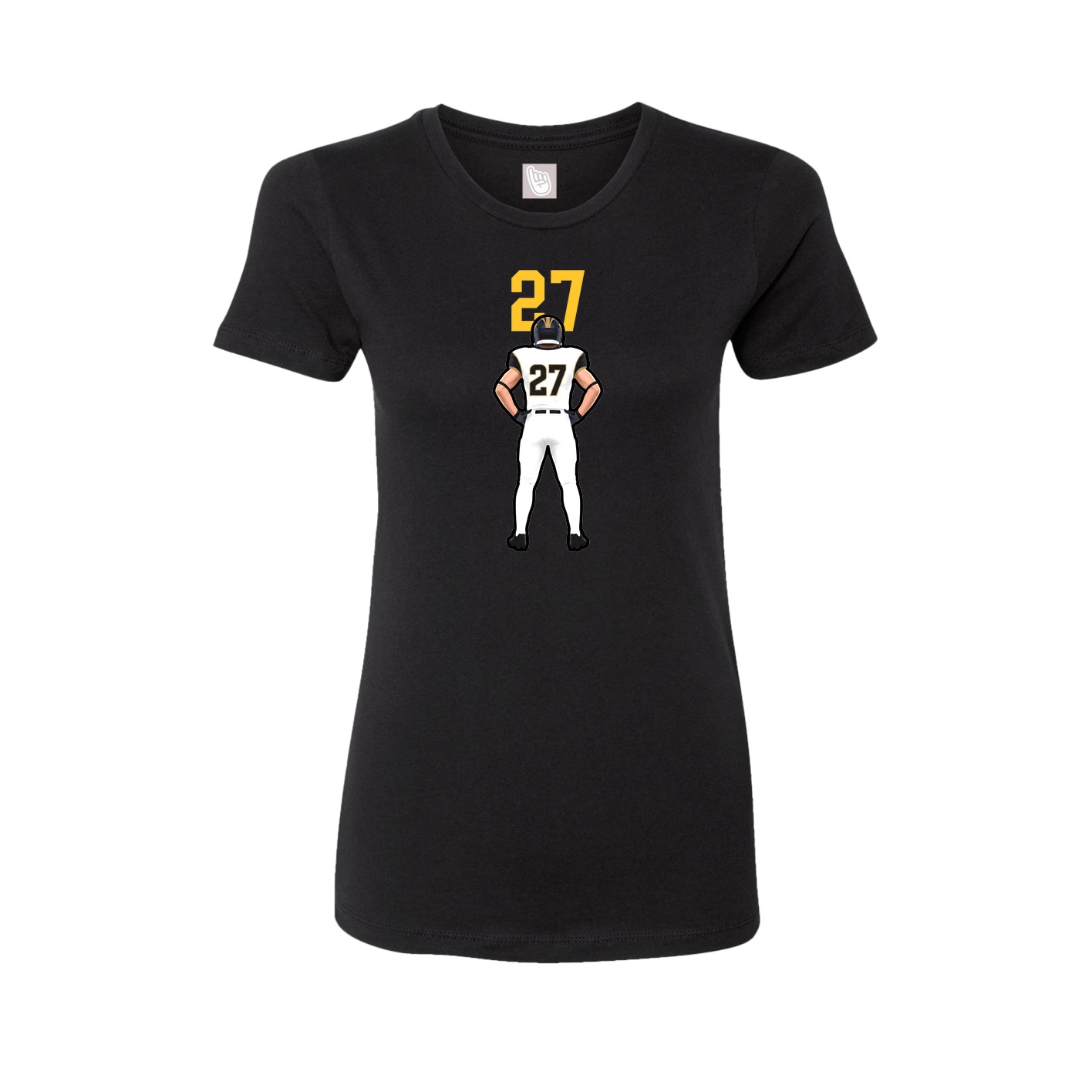 Fitted Women's Tee — Number Top in Black
