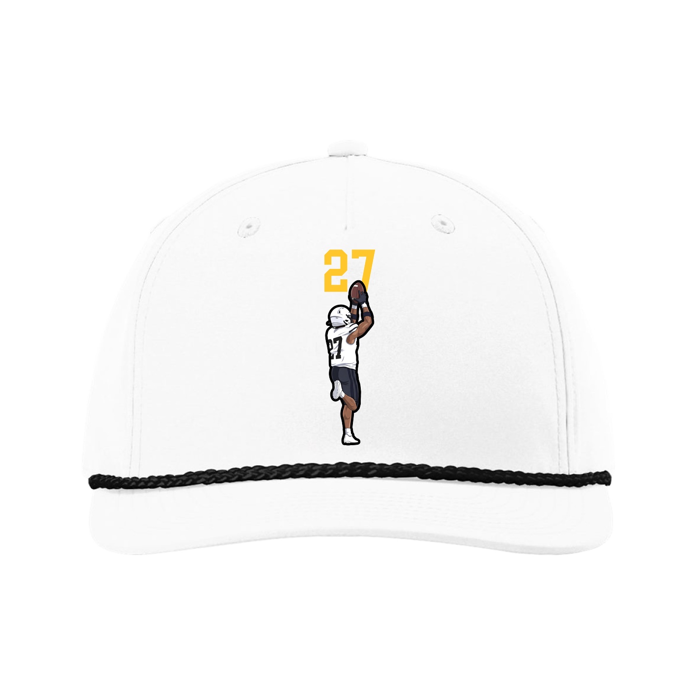 Five-Panel Classic Rope Cap — Number Top in White