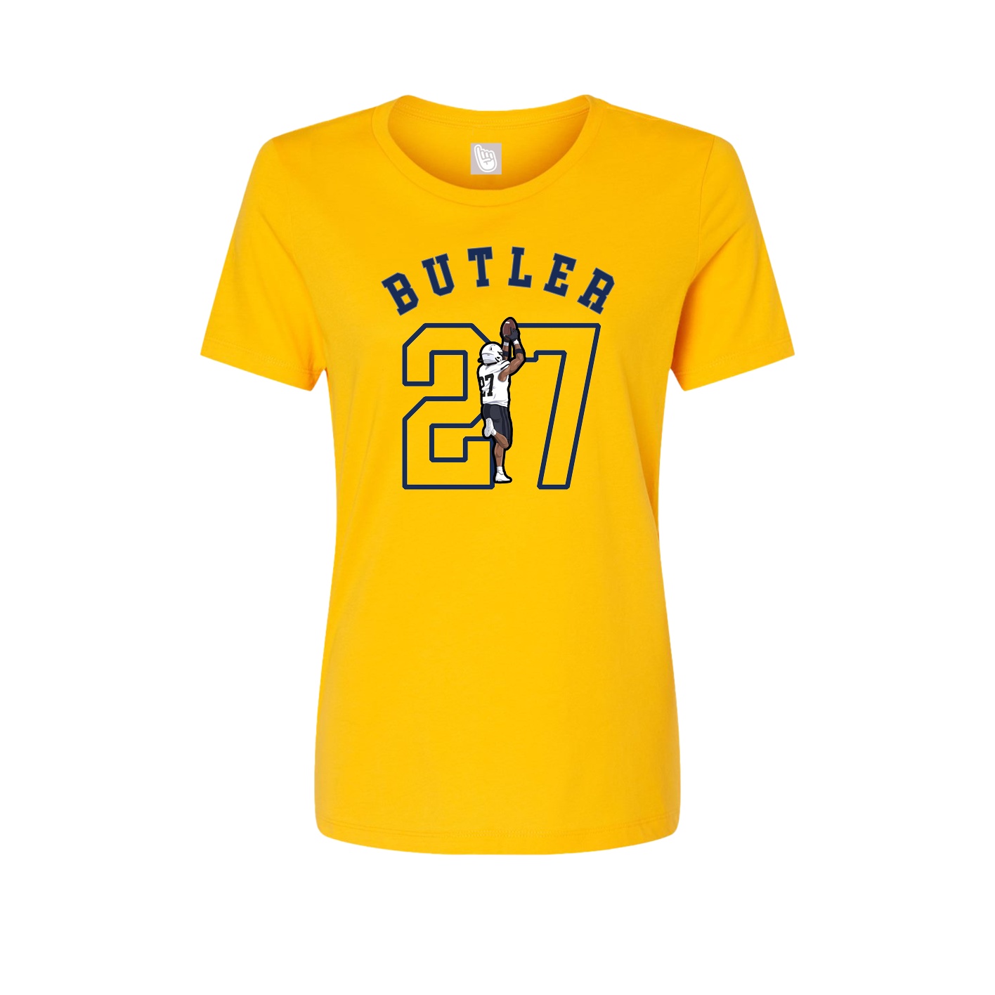Fitted Women's Tee — Shirsey Arch in Gold