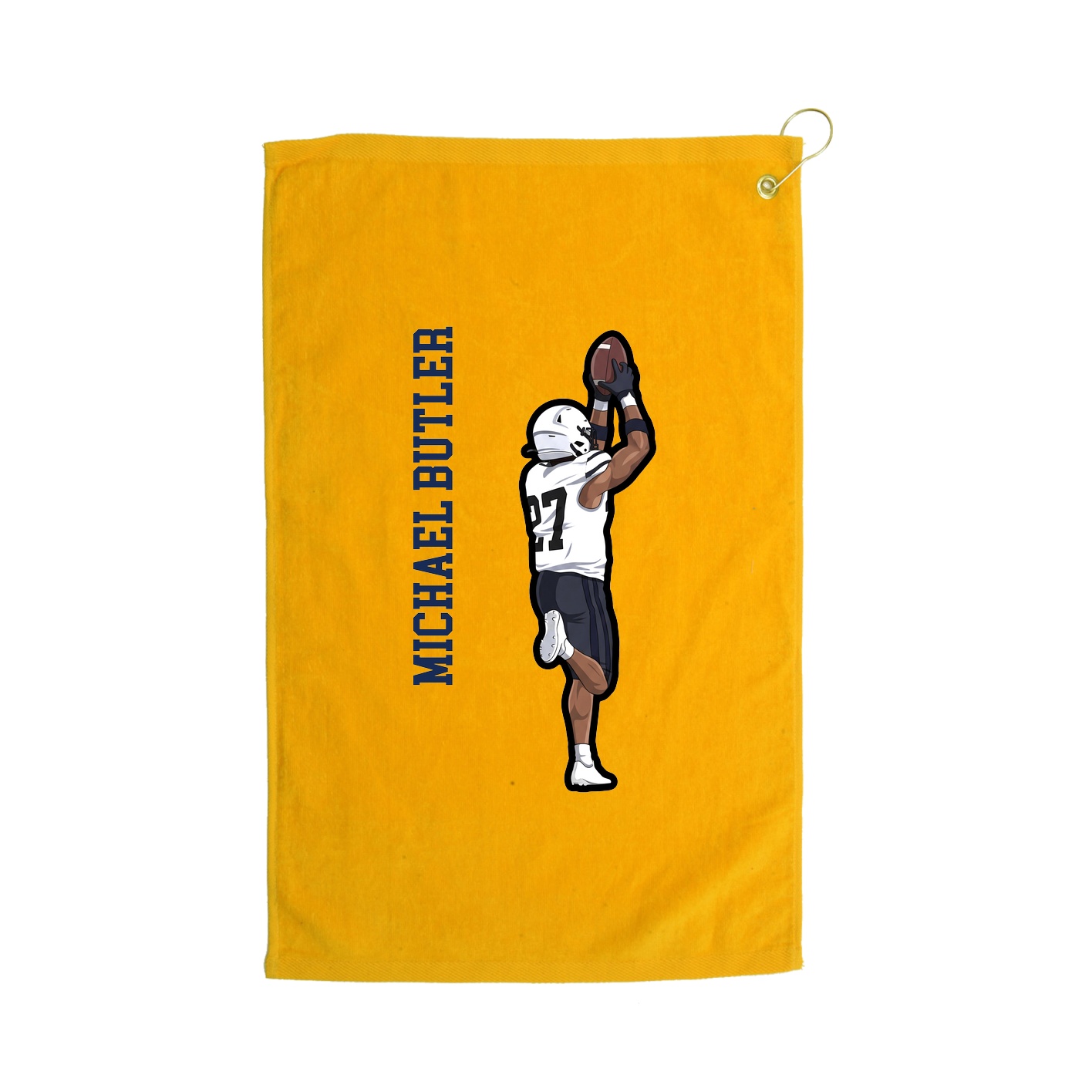 Golf Towel — Name Vertical in Gold