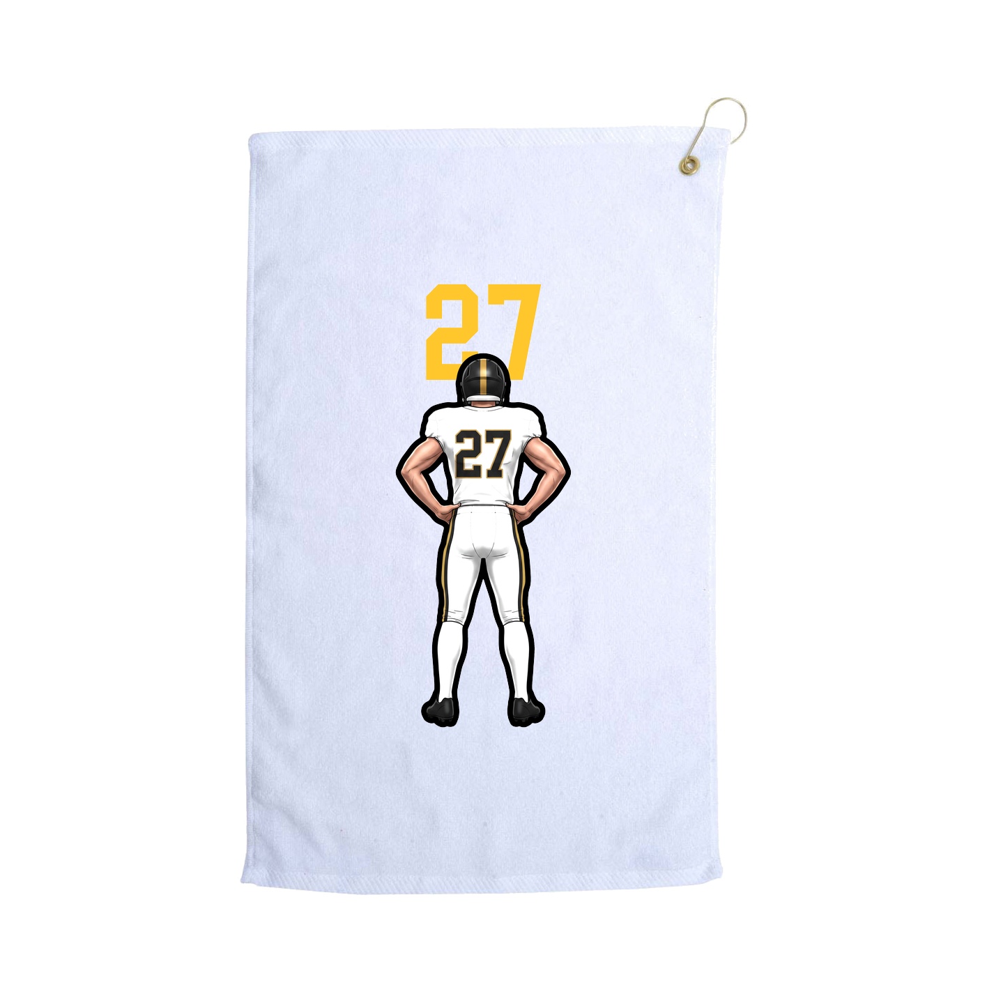 Golf Towel — Number Top in White