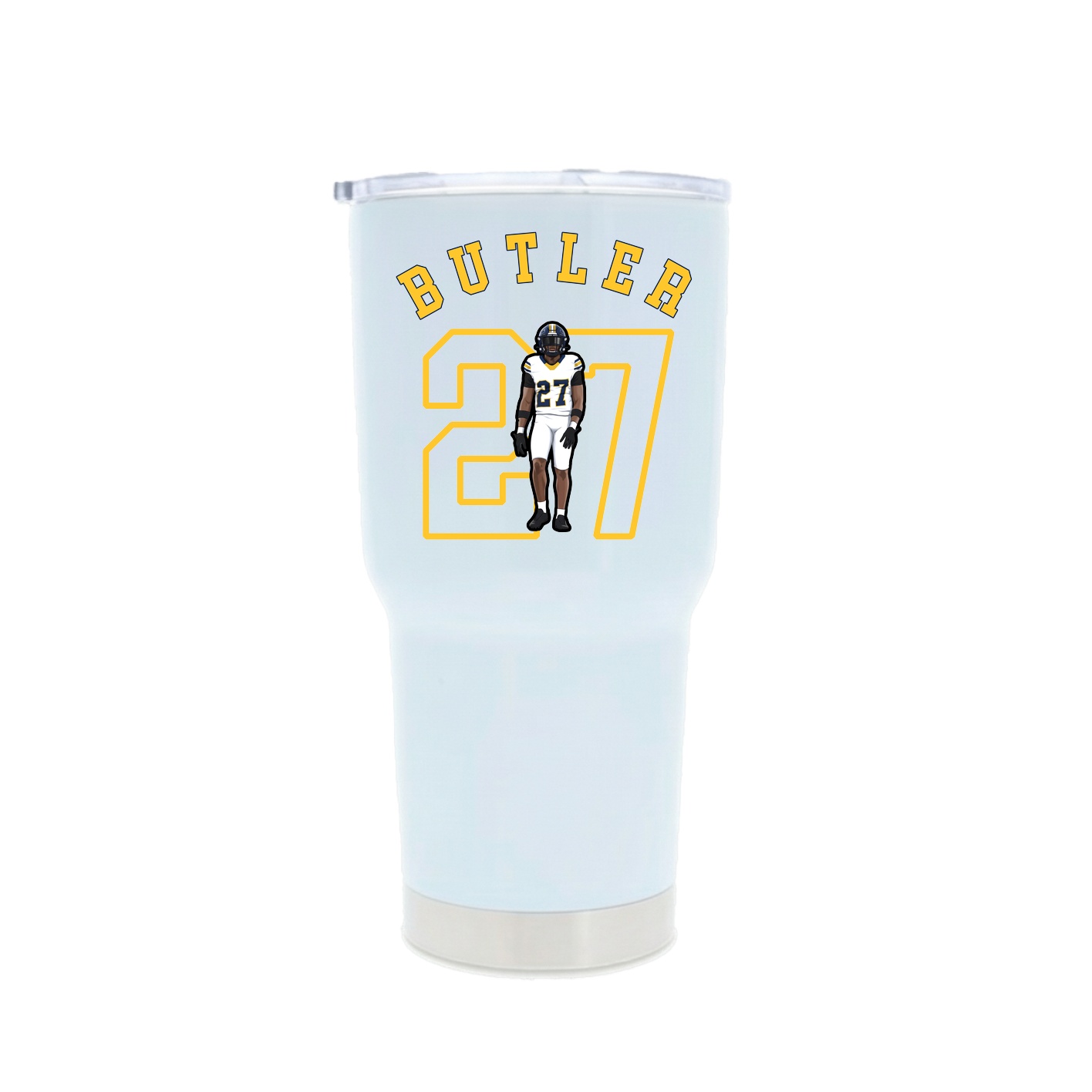 30oz Stainless Steel Tumbler — Shirsey Arch in White