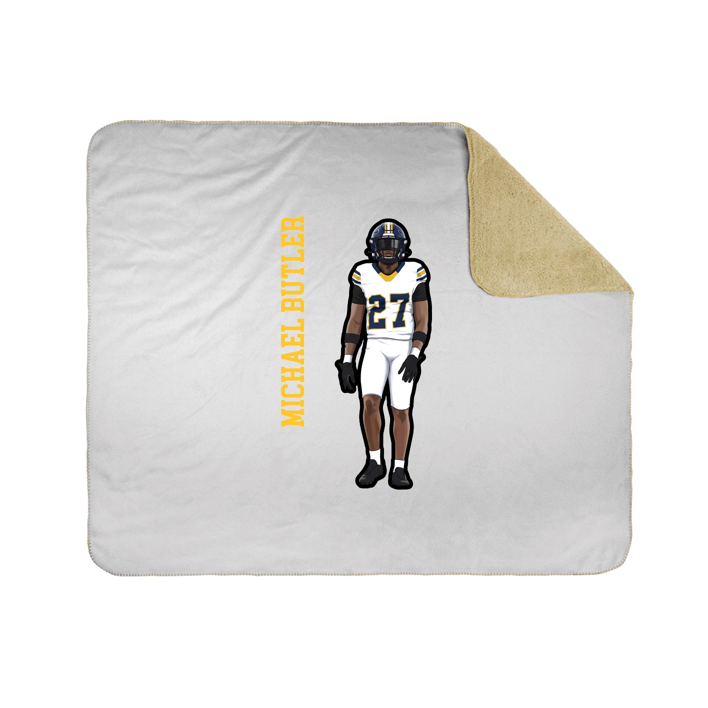 Throw Blanket — Name Vertical in White