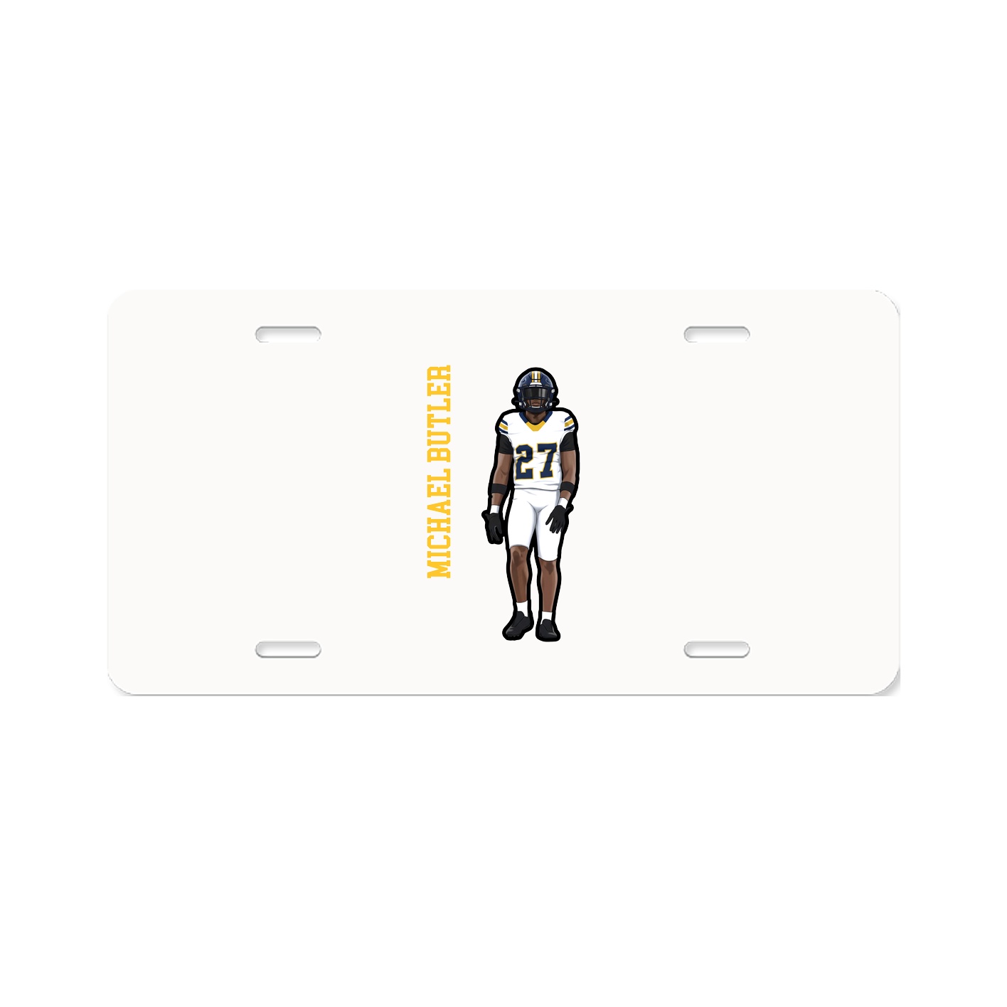 License Plate — Name Vertical in Classic