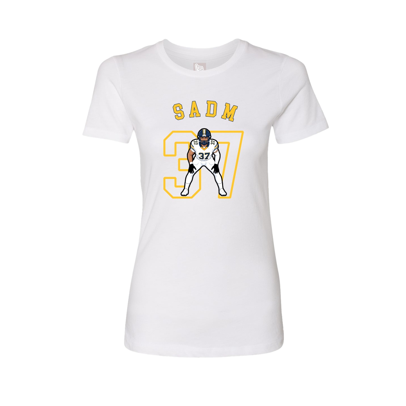 Fitted Women's Tee — Shirsey Arch in White