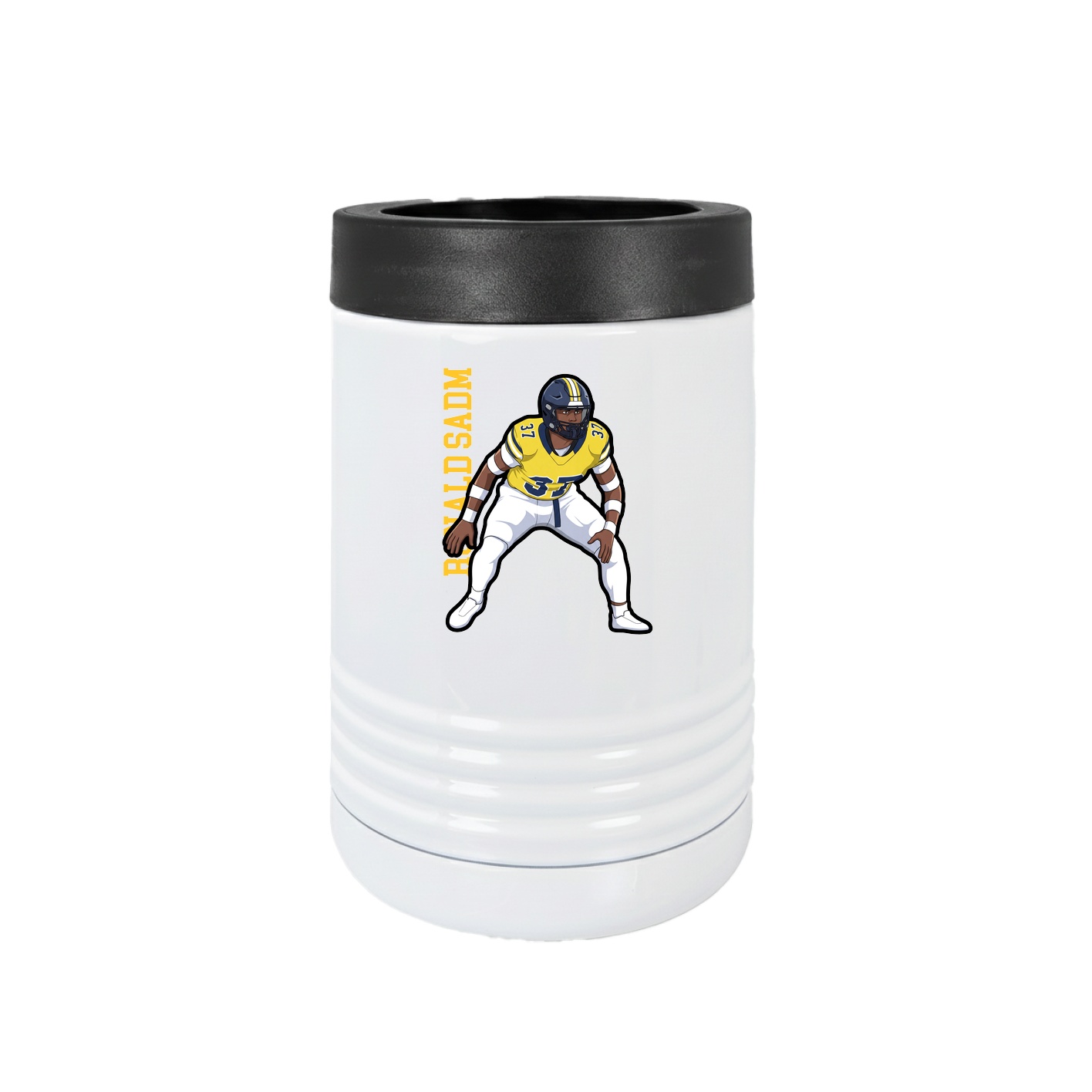 Beverage Holder — Name Vertical in White