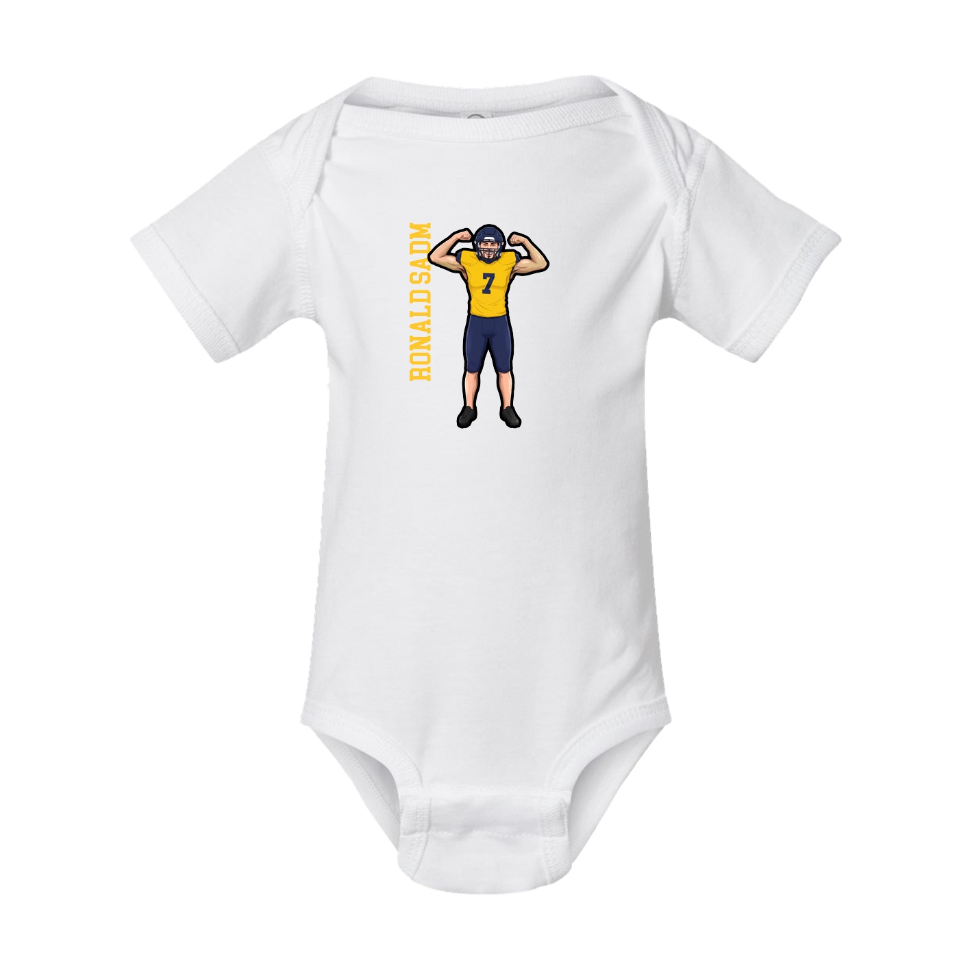 Baby Onesie — Name Vertical in White
