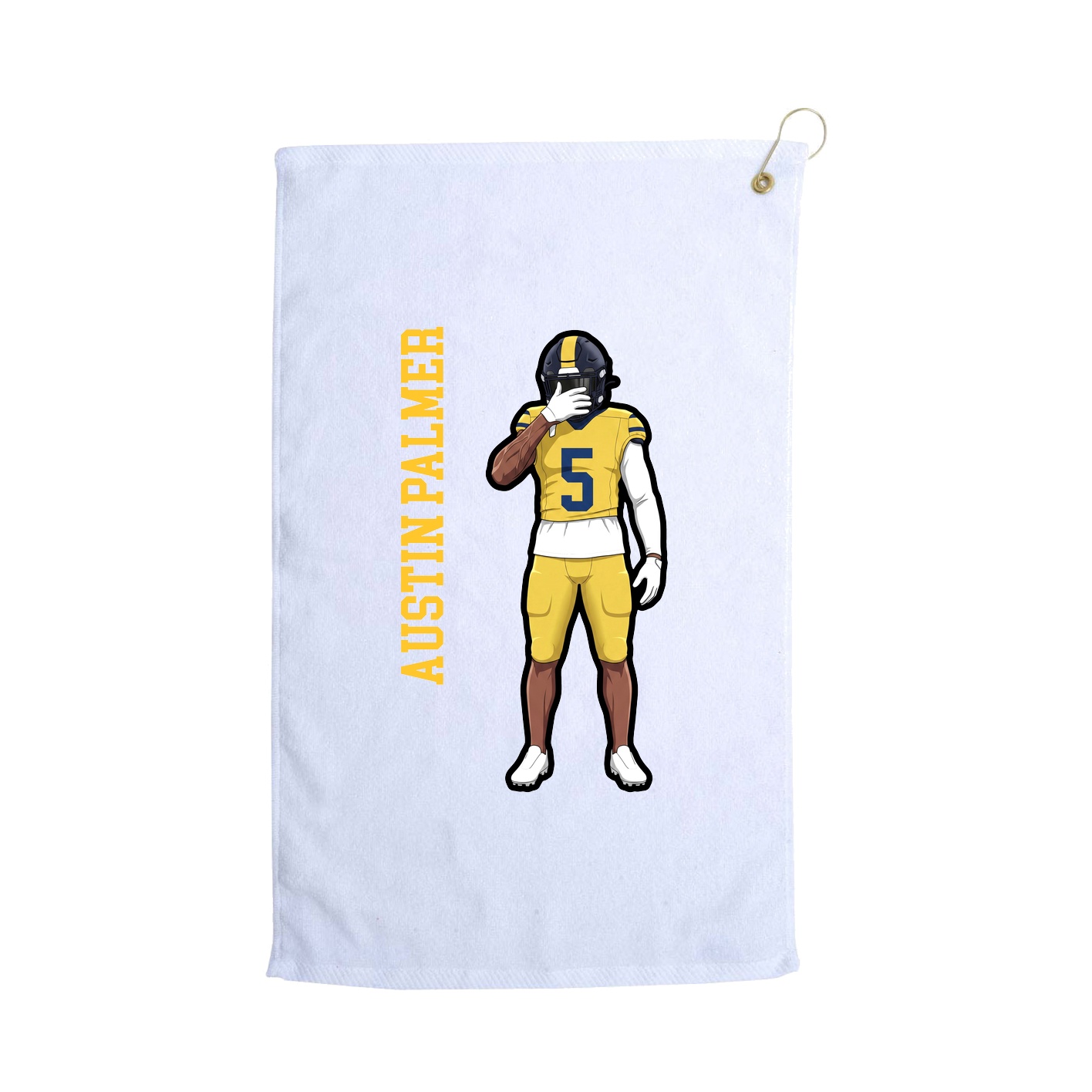 Golf Towel — Name Vertical in White