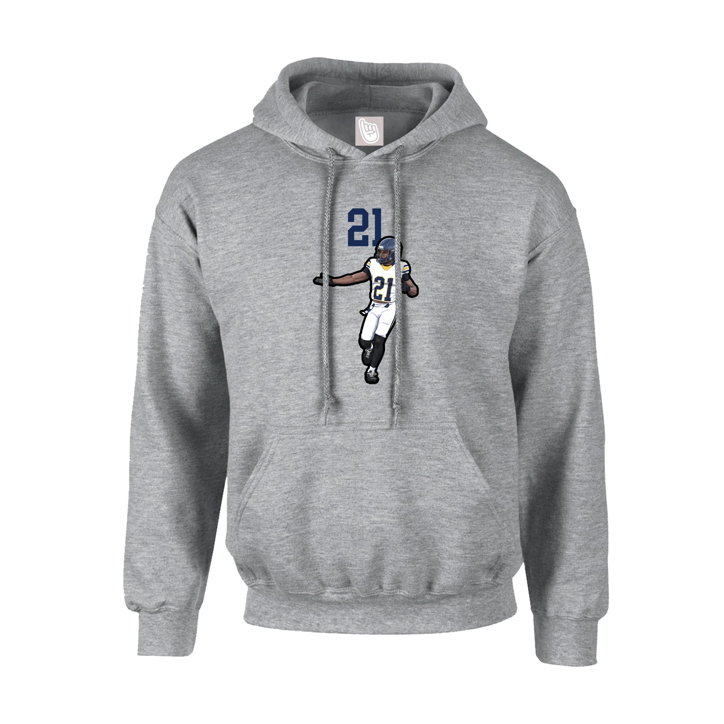 Hoodie — Number Top in Grey