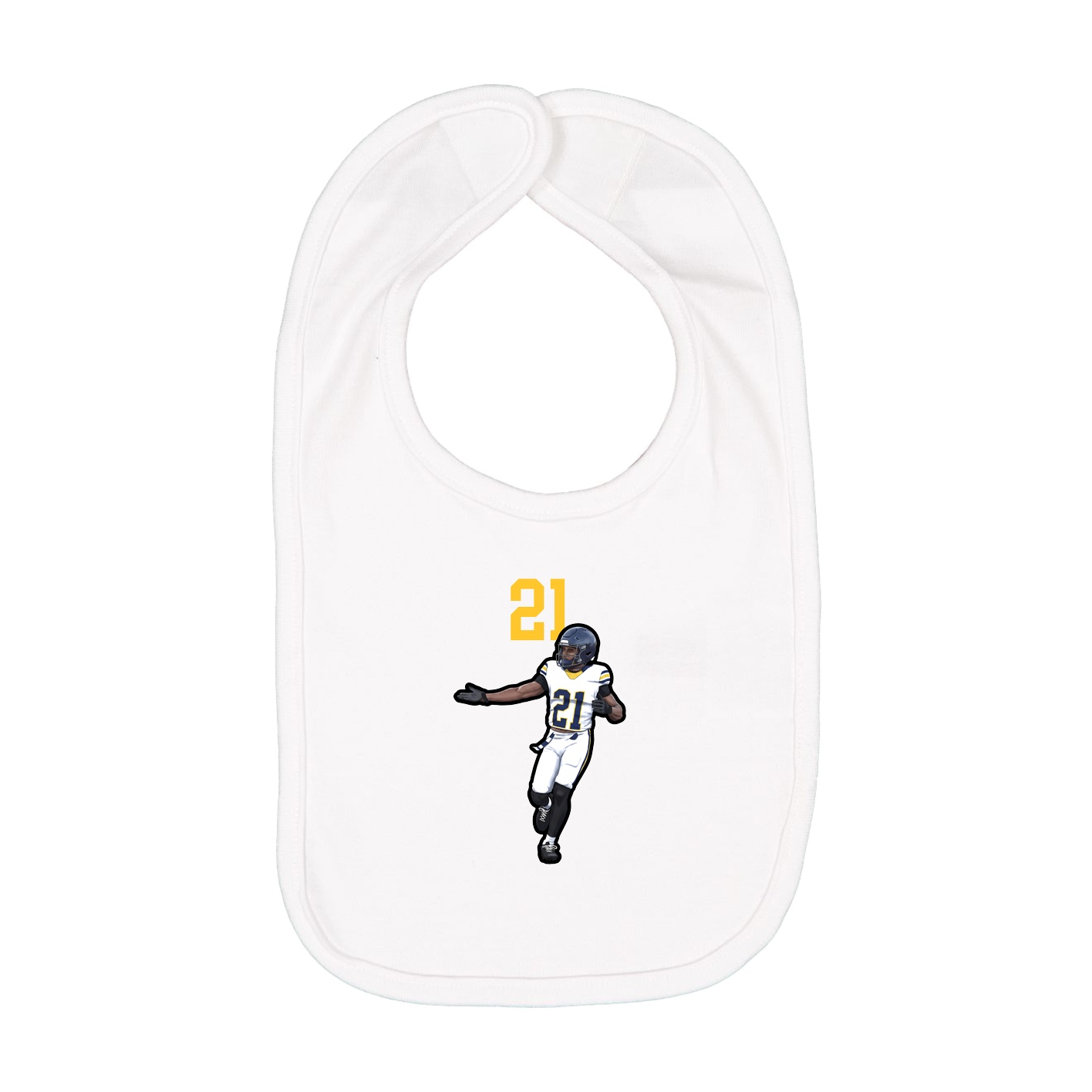 Infant Bib — Number Top in White