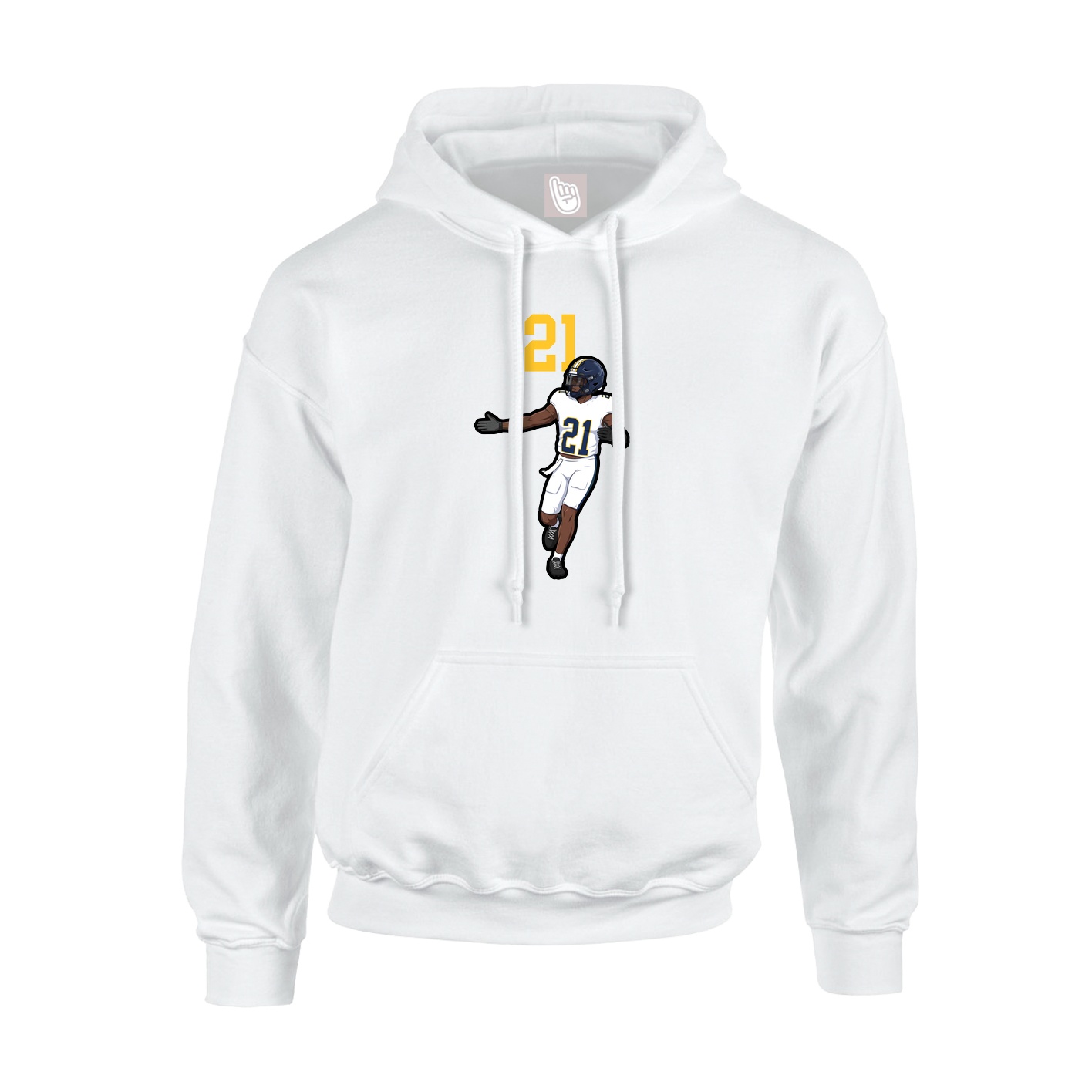 Youth Hoodie — Number Top in White