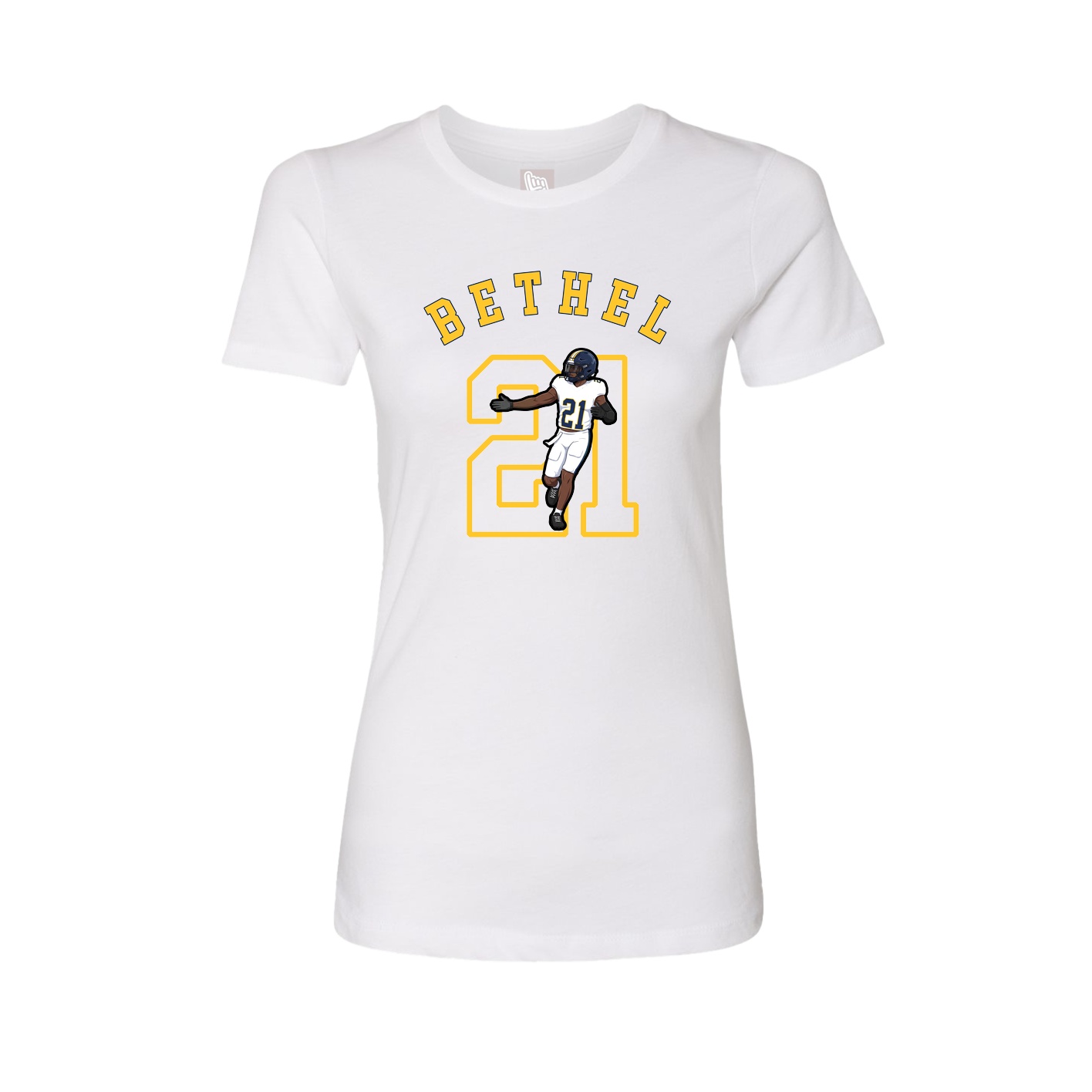 Fitted Women's Tee — Shirsey Arch in White