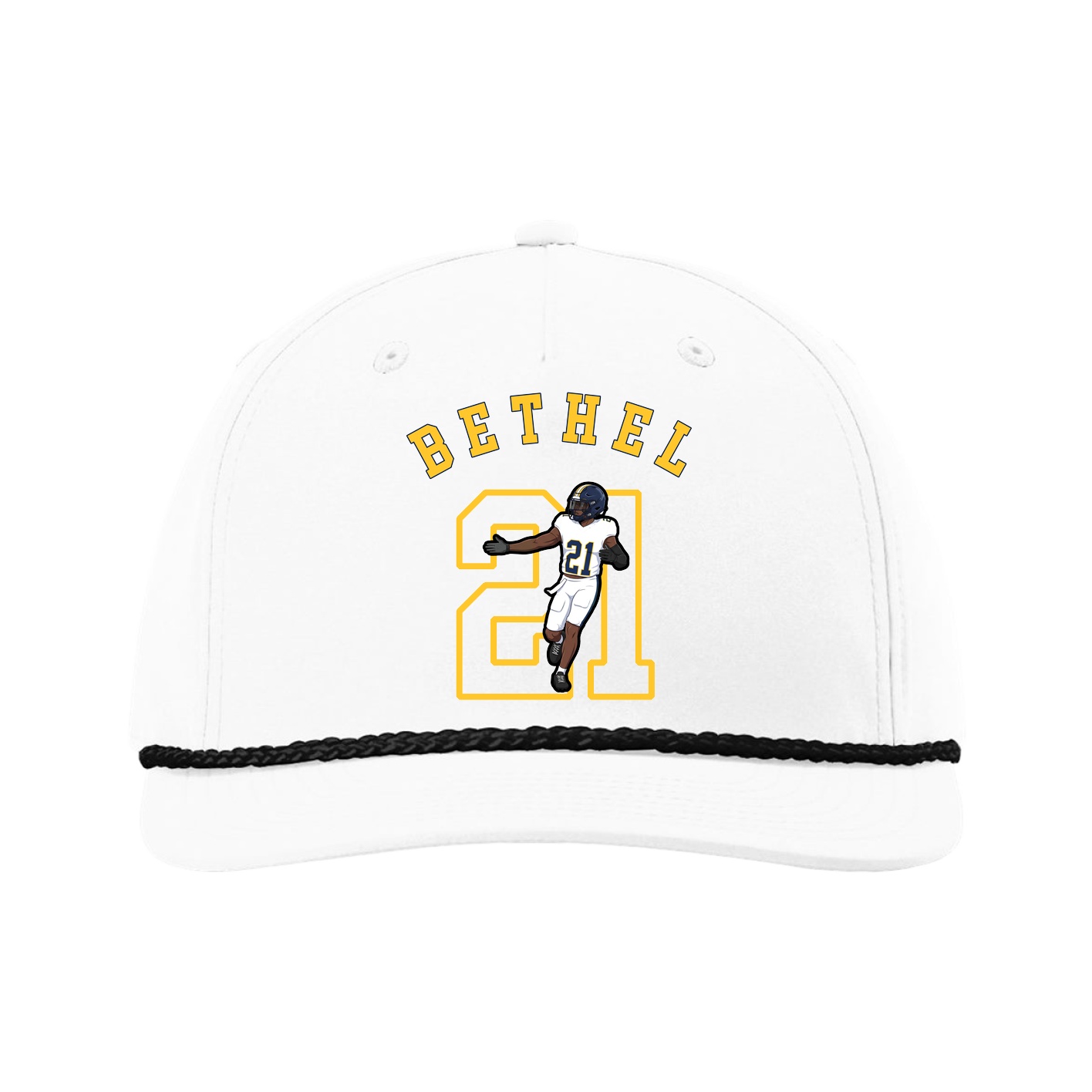 Five-Panel Classic Rope Cap — Shirsey Arch in White