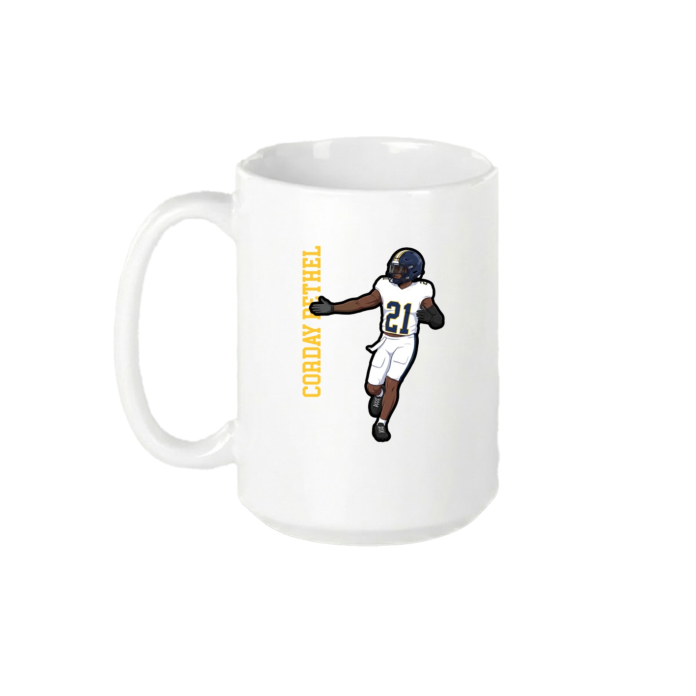 15oz Coffee Mug — Name Vertical in White