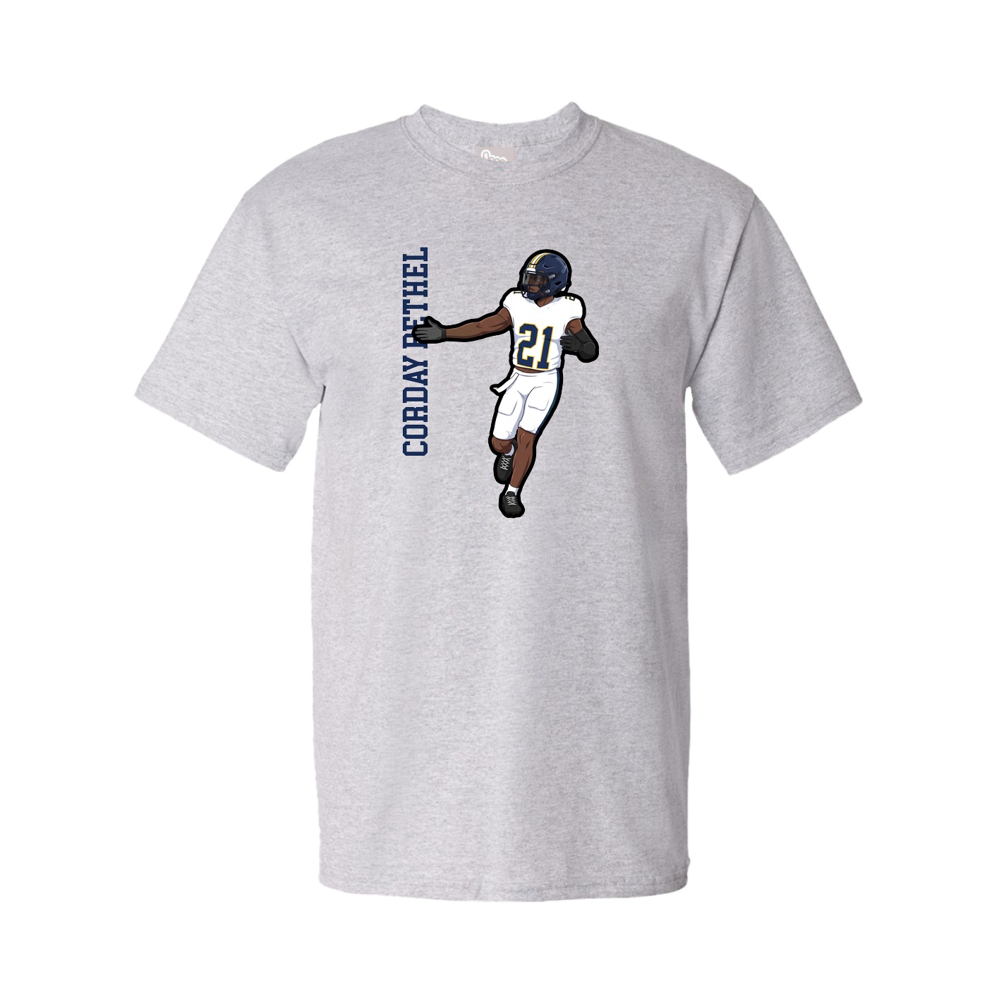 Tee — Name Vertical in Grey