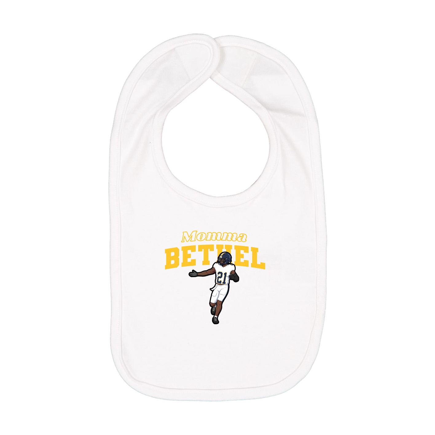 Infant Bib — Mothers Day Block in White