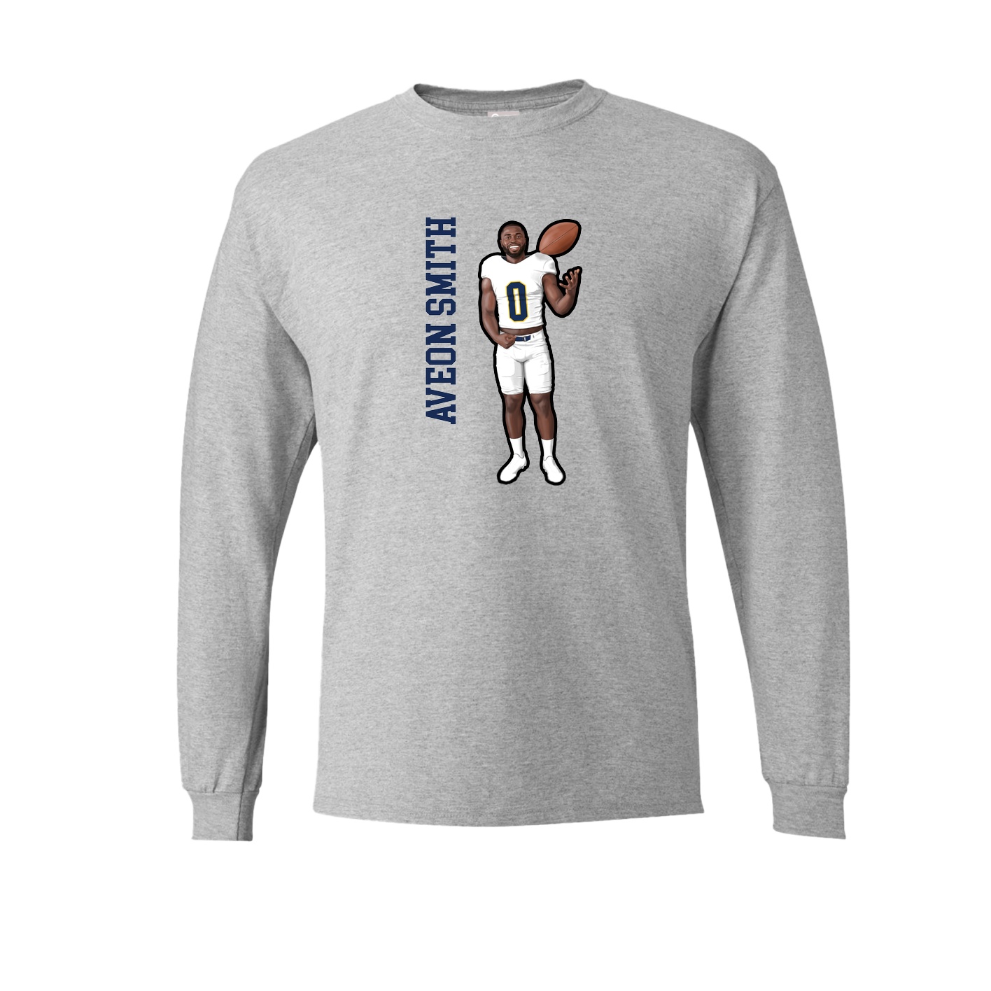 Long Sleeve Tee — Name Vertical in Grey