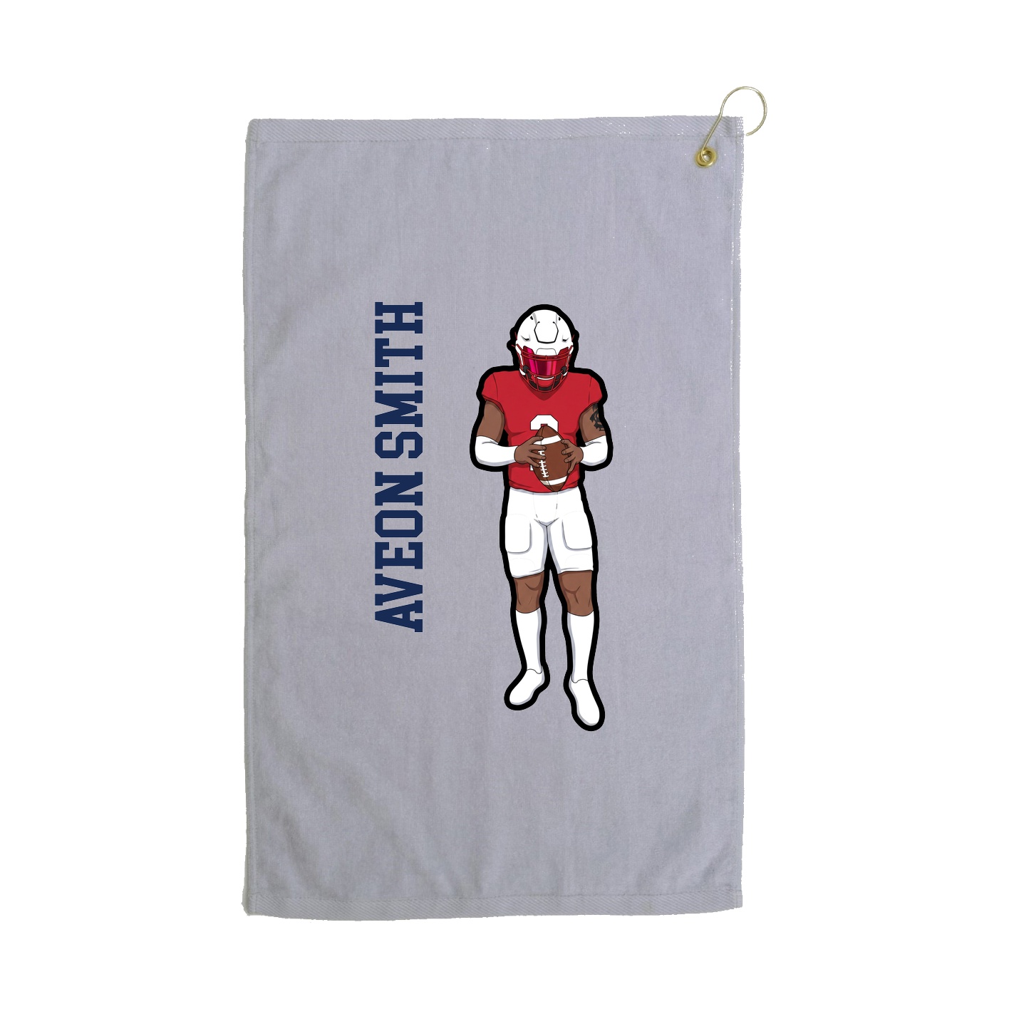 Golf Towel — Name Vertical in Grey