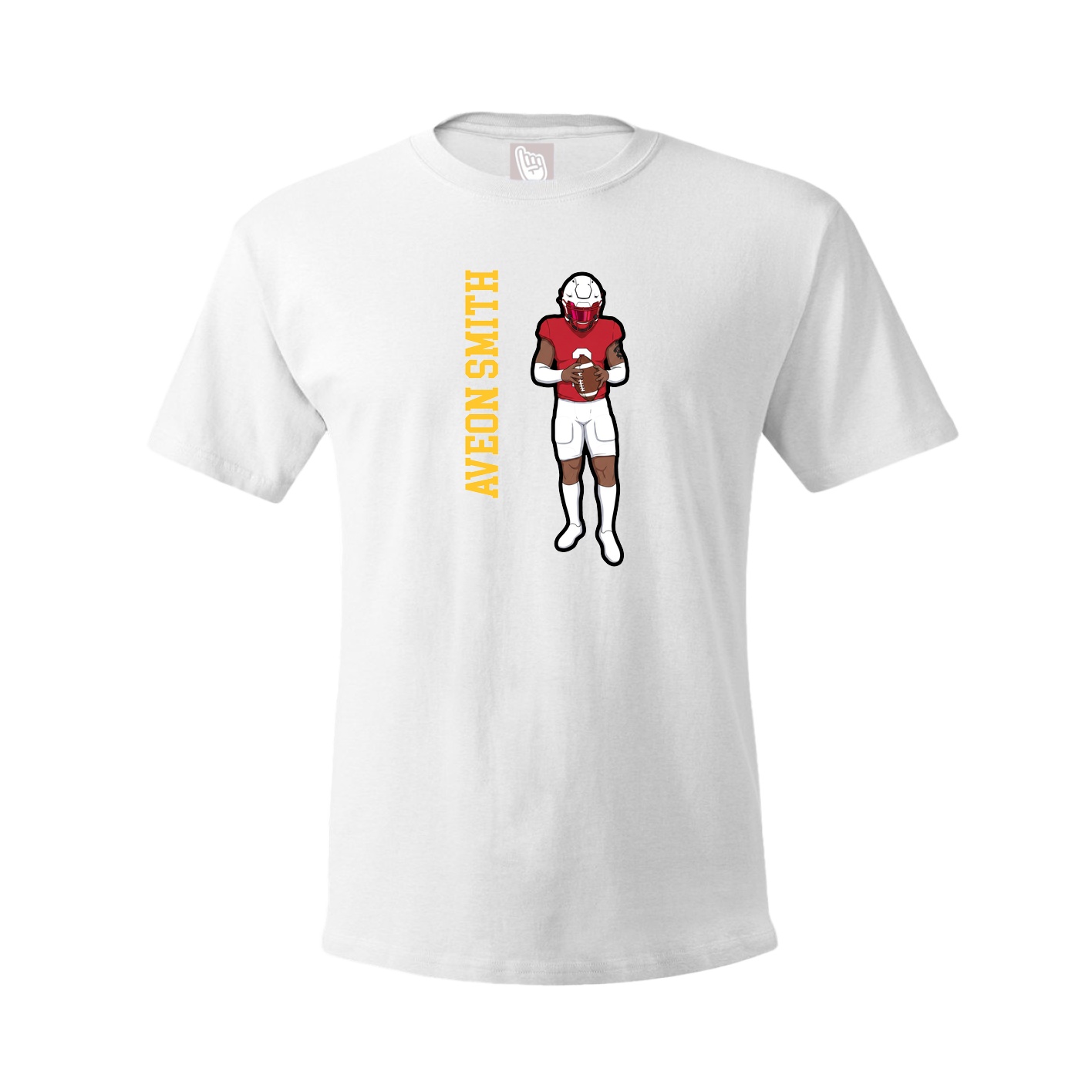 Youth Tee — Name Vertical in White