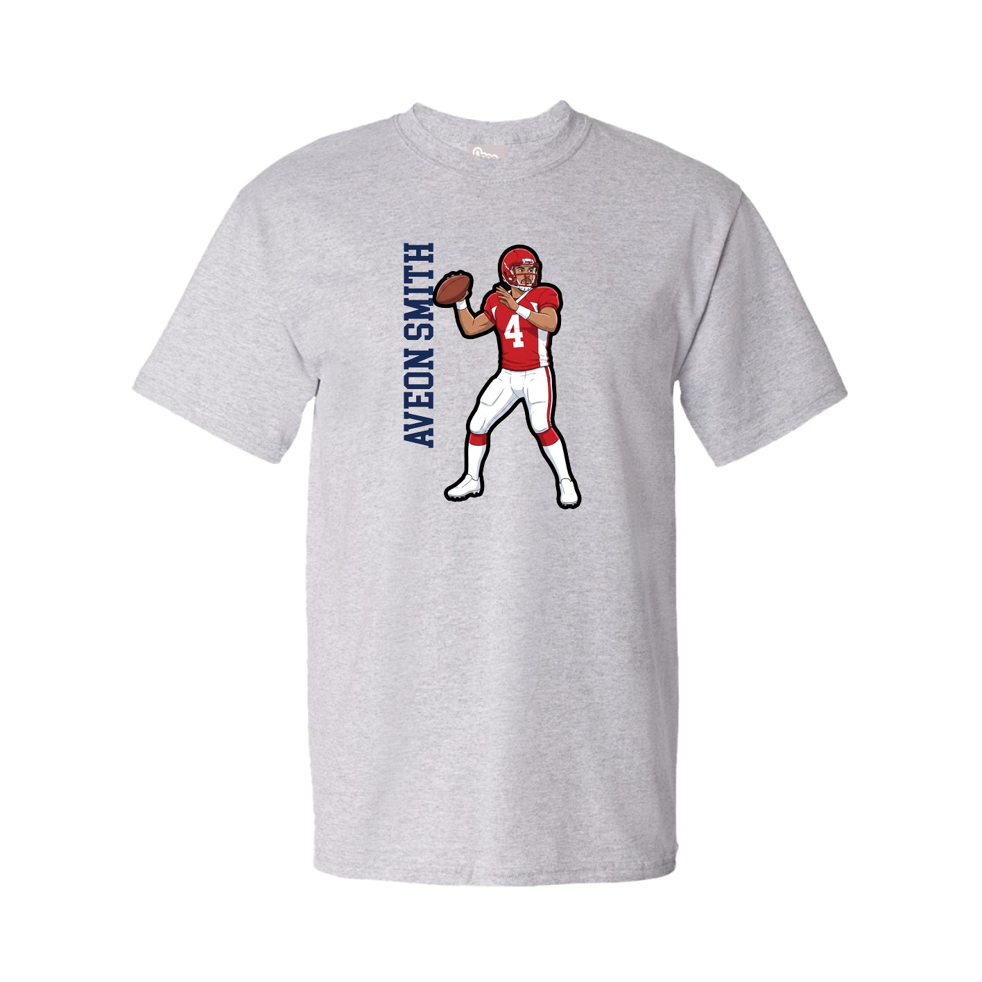 Tee — Name Vertical in Grey