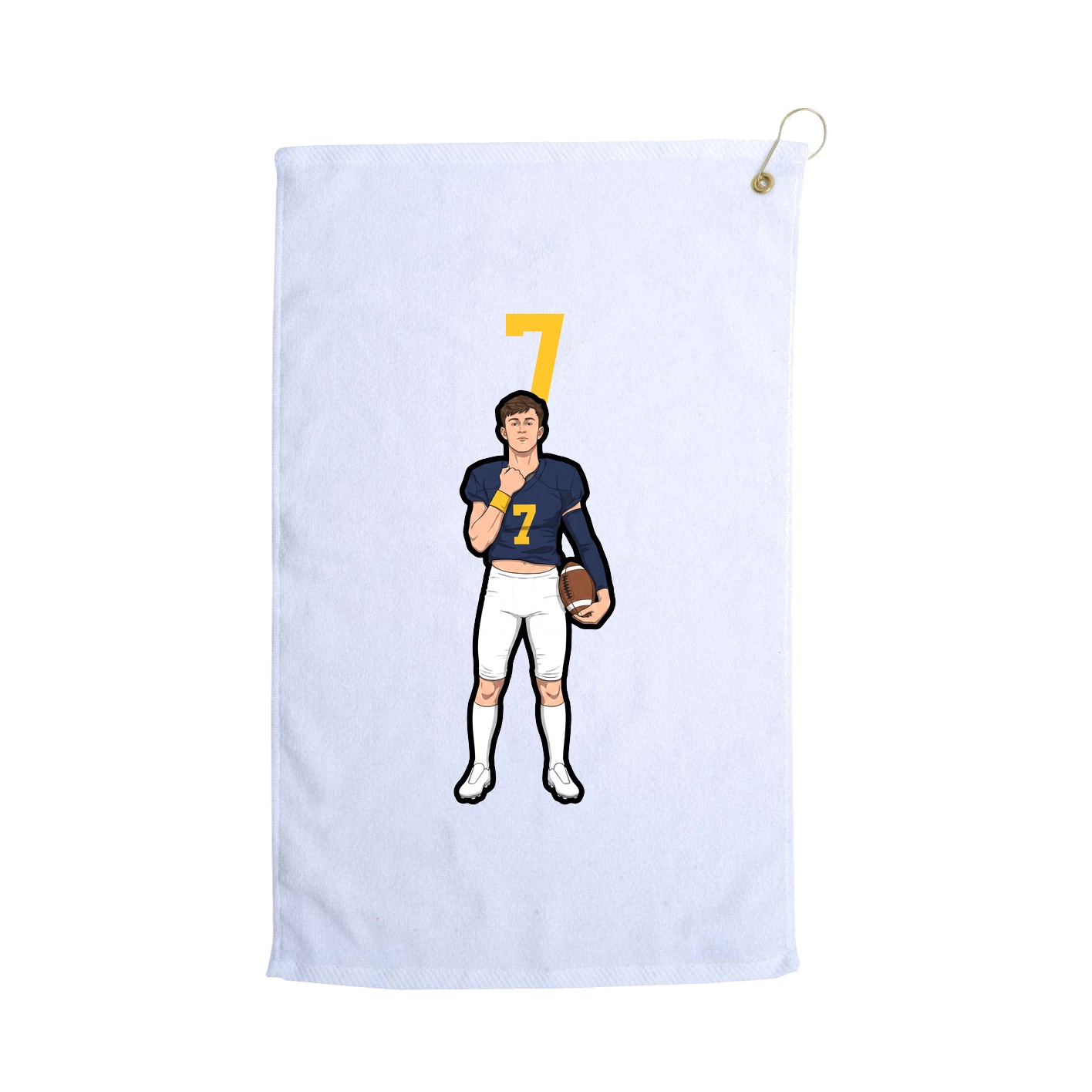 Golf Towel — Number Top in White