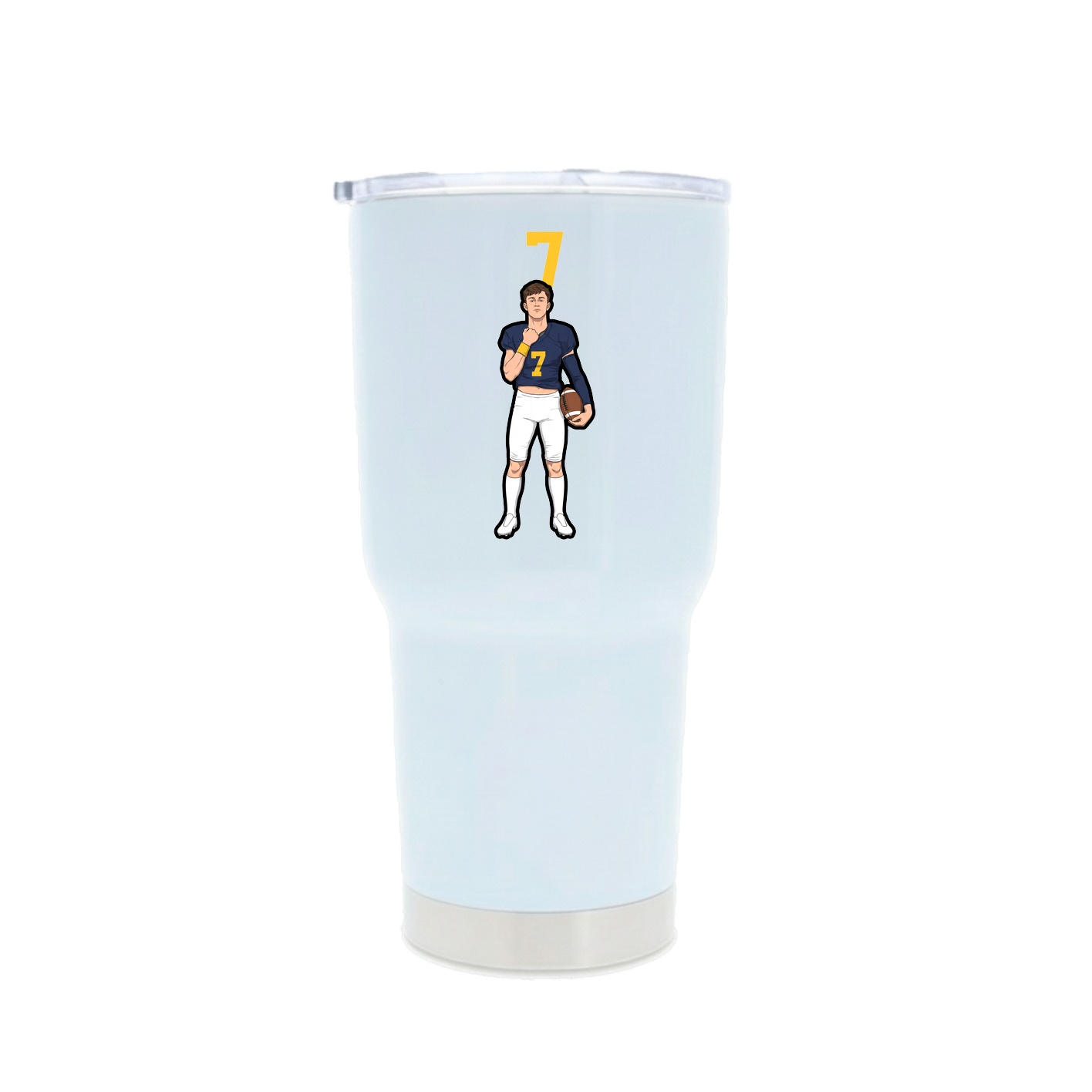 30oz Stainless Steel Tumbler — Number Top in White