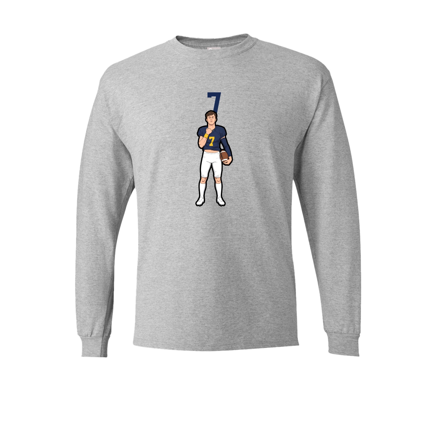 Long Sleeve Tee — Number Top in Grey