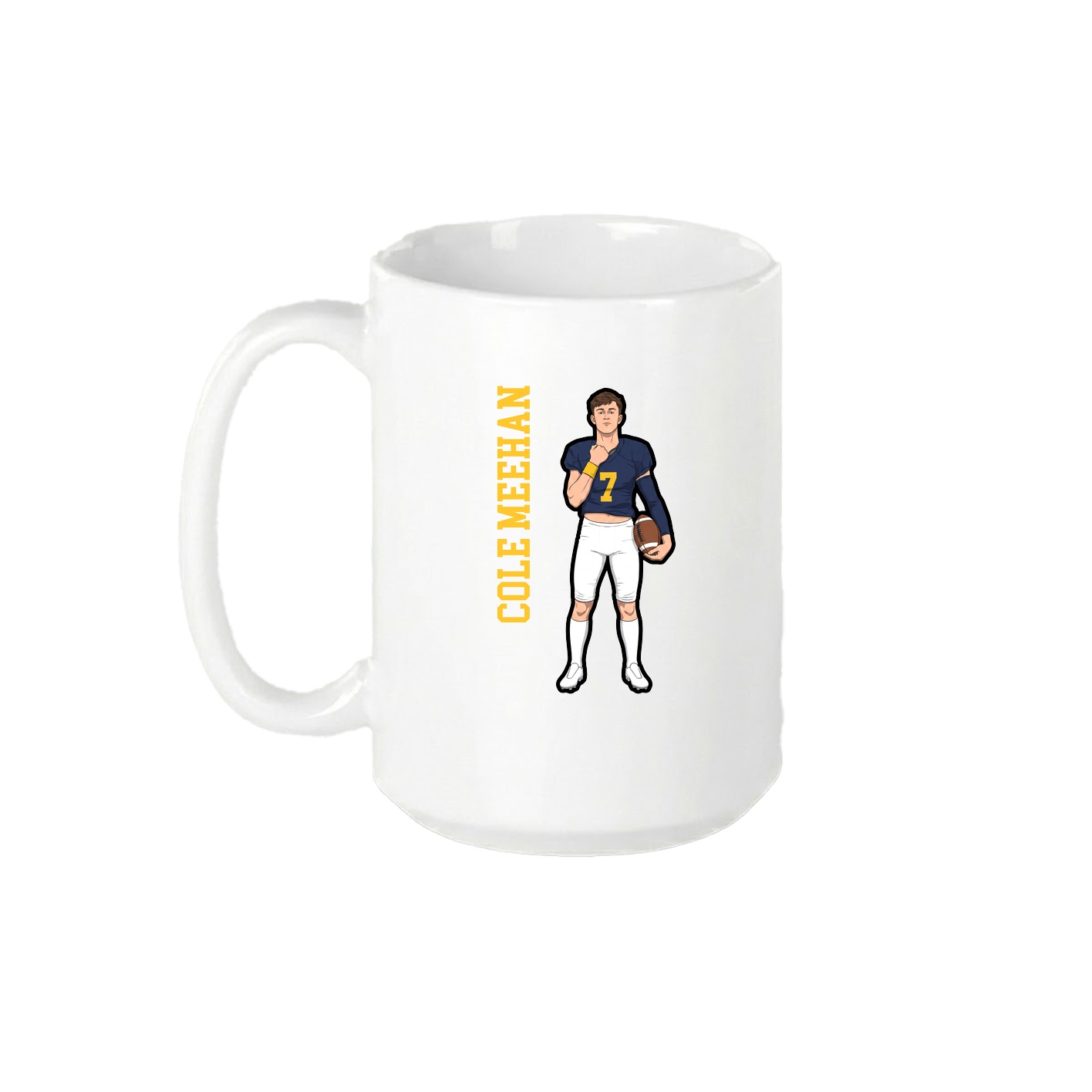 15oz Coffee Mug — Name Vertical in White